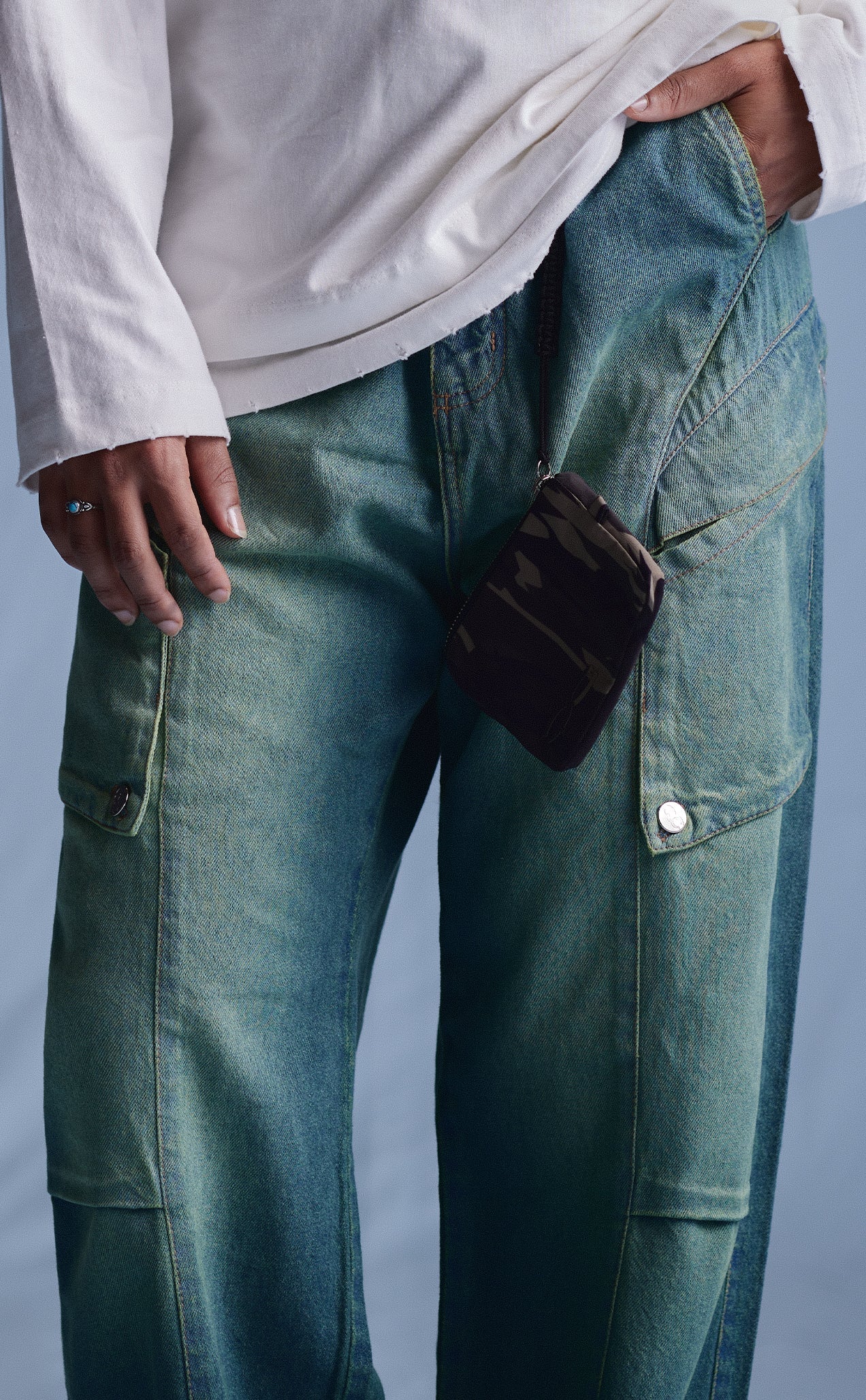 CALCA BRUBECK STRAIGHT JEANS WASHED AZUL