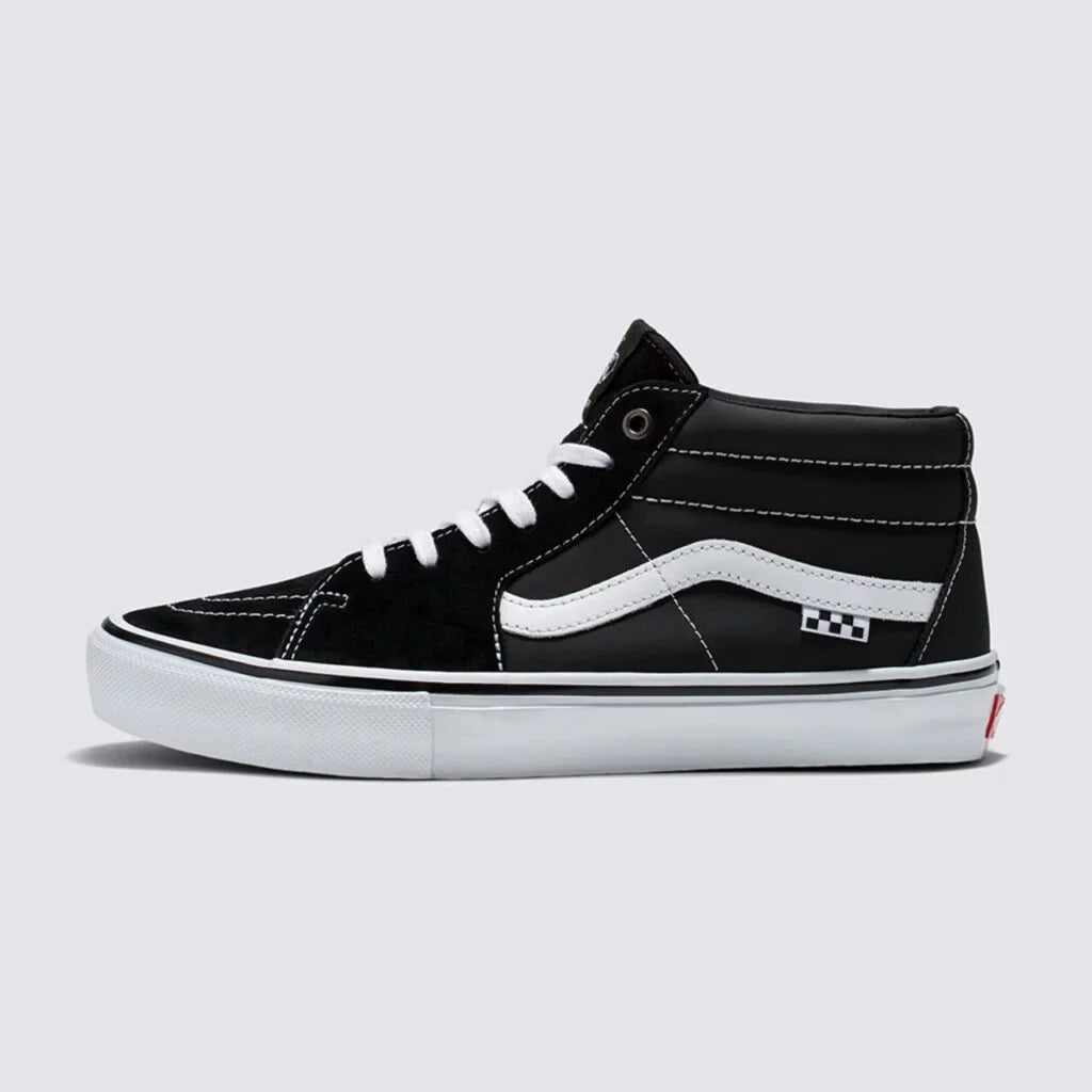 TÊNIS SKATE GROSSO MID BLACK WHITE EMO LEATHER