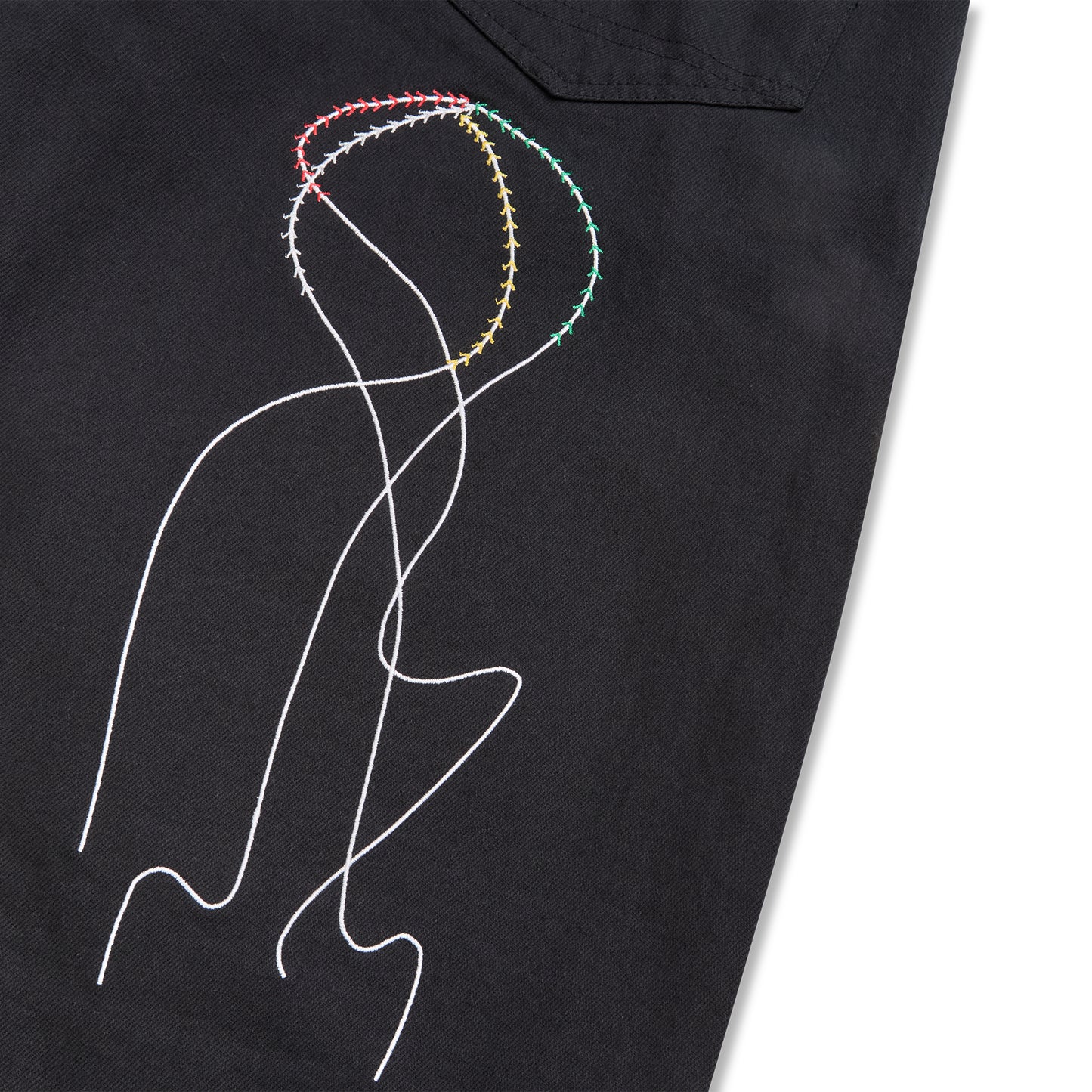 TWILL WIDE PANTS CLASS "DOTTEED PIPA" BLACK