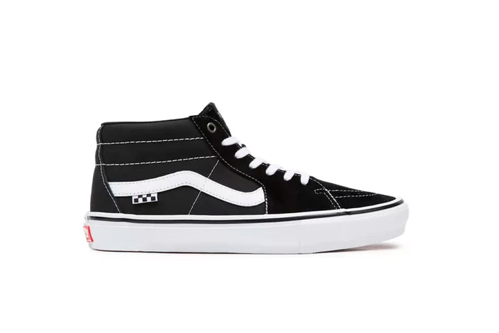 TÊNIS SKATE GROSSO MID BLACK WHITE EMO LEATHER