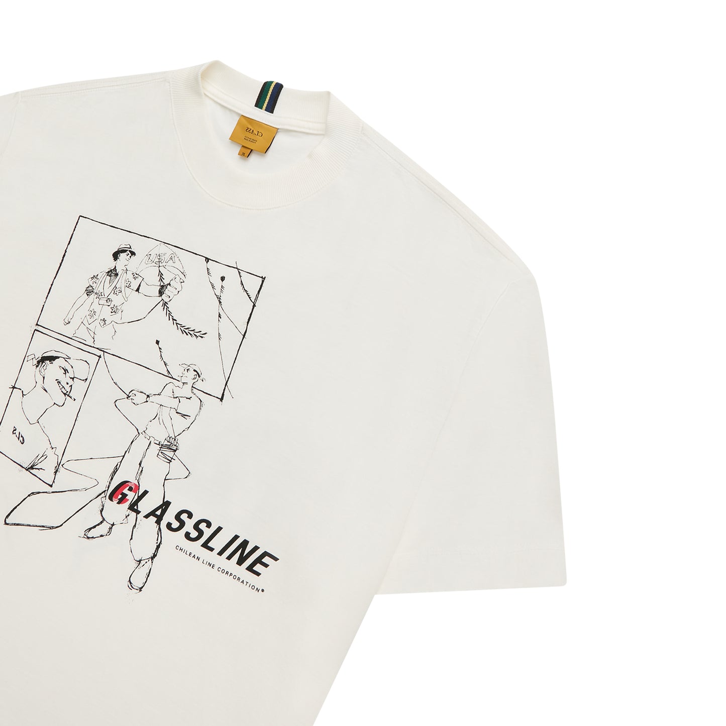 BASIC T-SHIRT CLASS "GLASSLINE'' OFF-WHITE