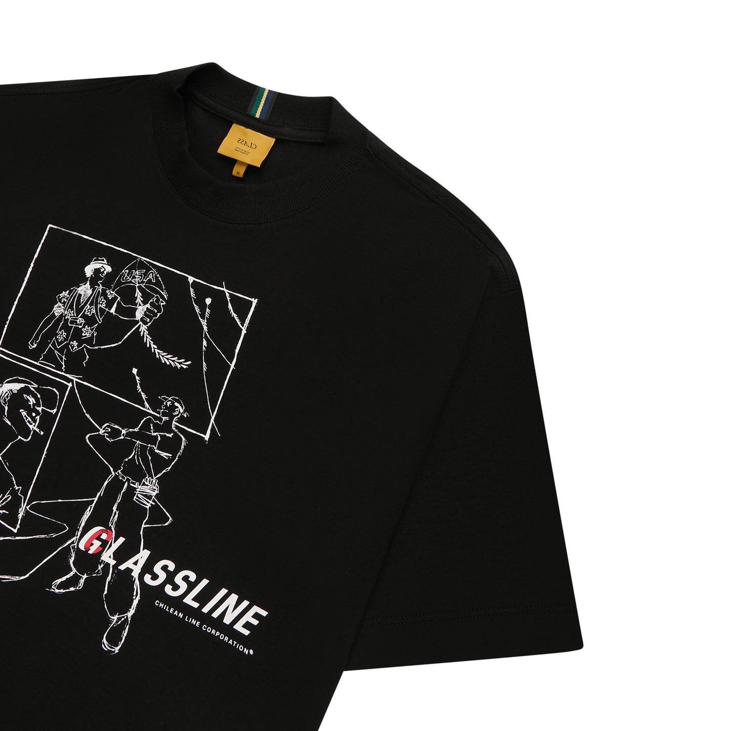 BASIC T-SHIRT CLASS "GLASSLINE'' BLACK