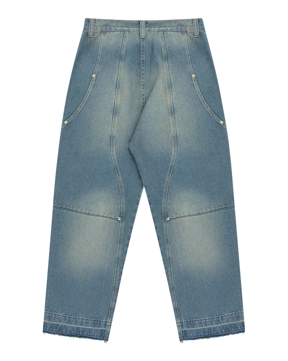 CALCA JEANS CURVILINEA DESGASTE CLARO