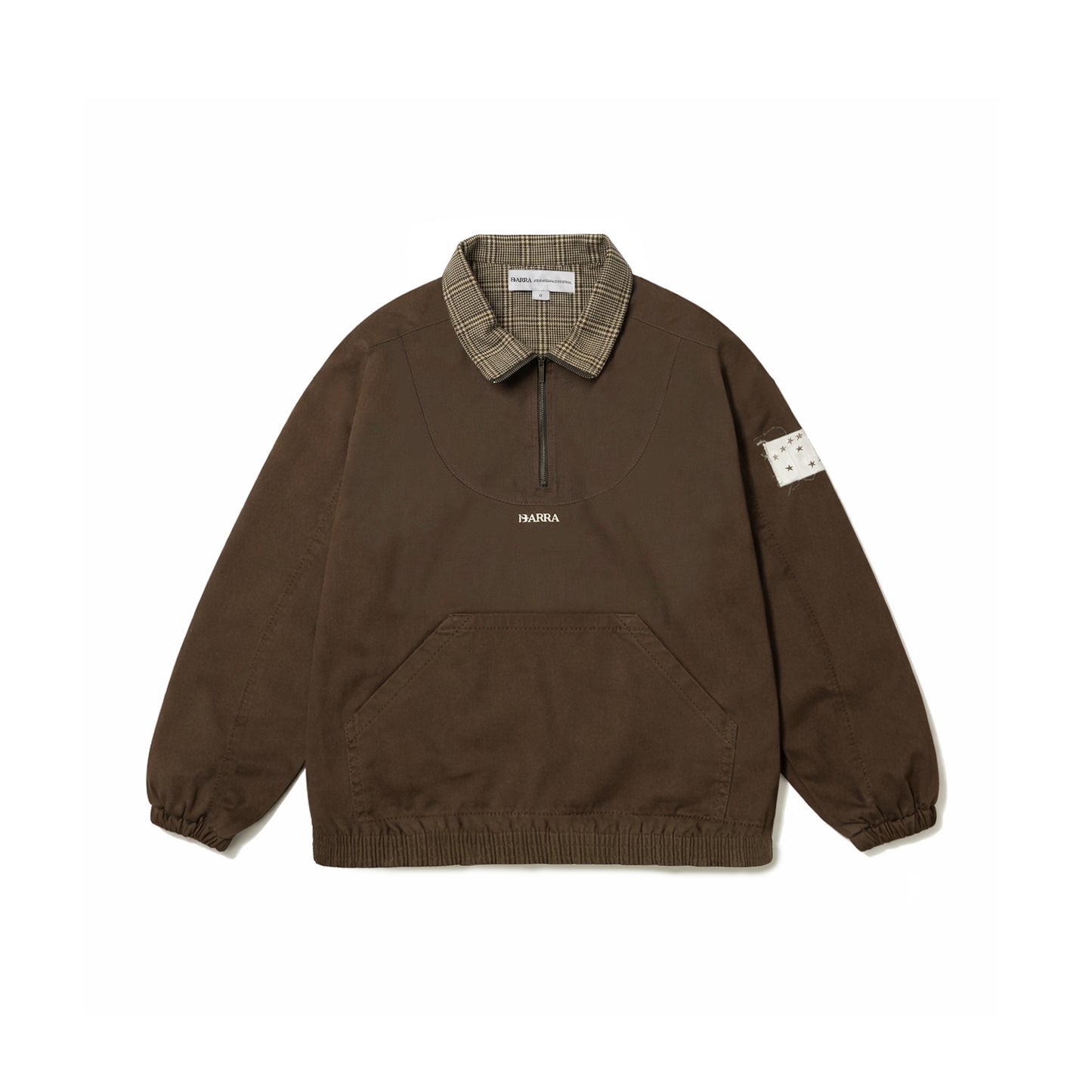 Agasalho Quarterzip Barra Logo Marrom