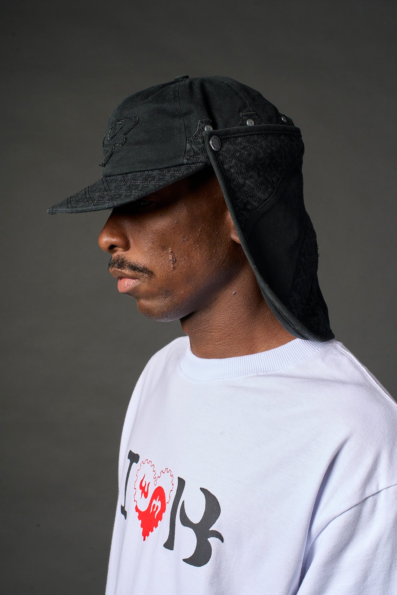Bone Six Panel Pattern B Garca Preto