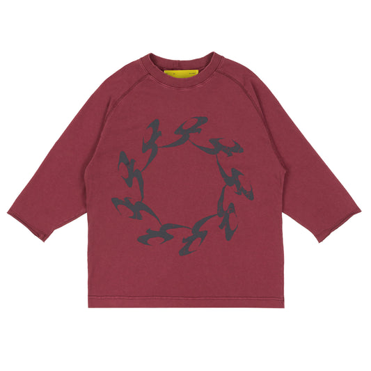 Camisa Raglan 3/4 Estonada Bordo