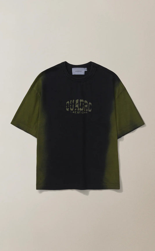 CAMISETA QC ARCO BOXY TIEDYE VERDE