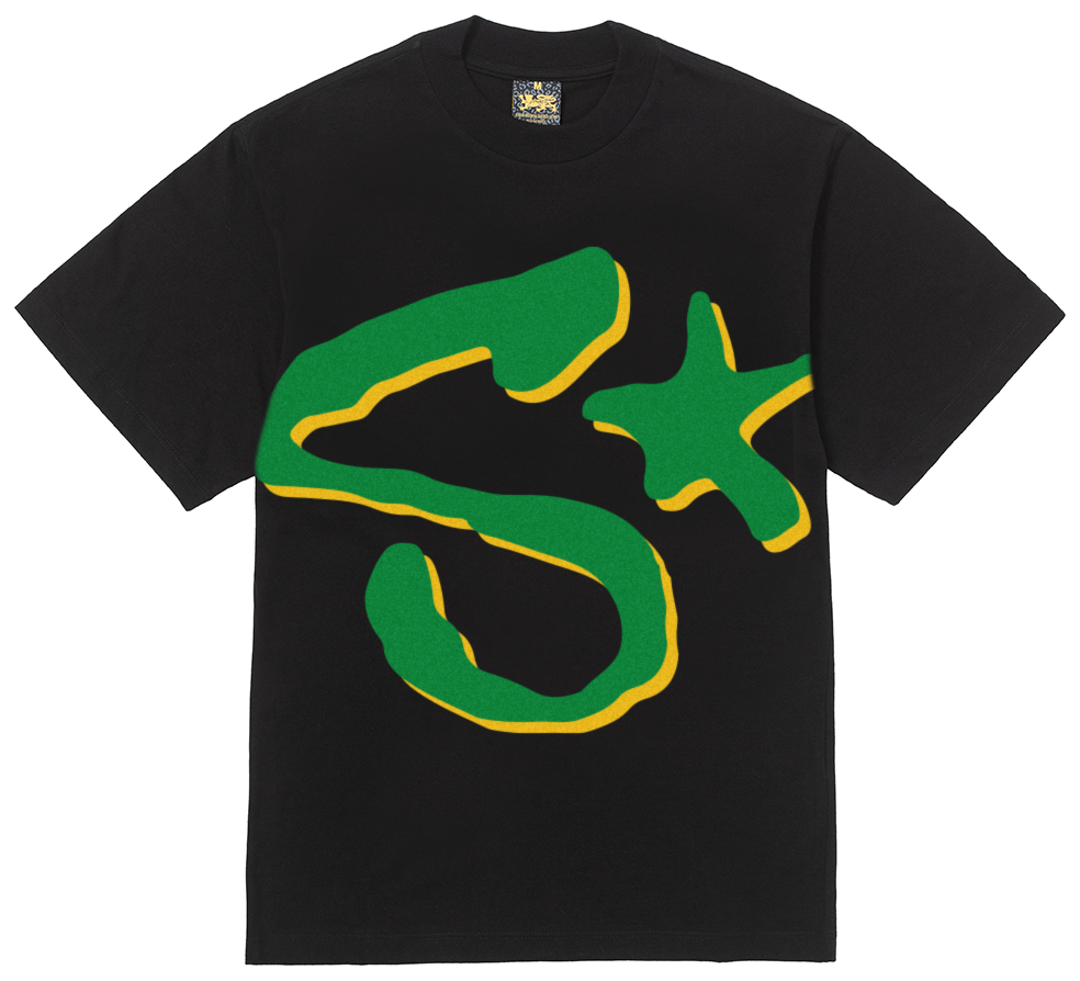 CAMISETA BIG S PRETA LOGO VERDE