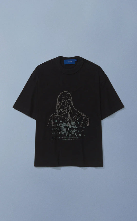 CAMISETA QC PARTICULAS BOXY PRETO