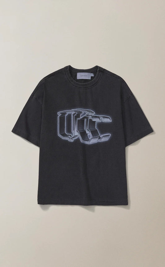 CAMISETA QC PRISMA BOXY STONED PRETO