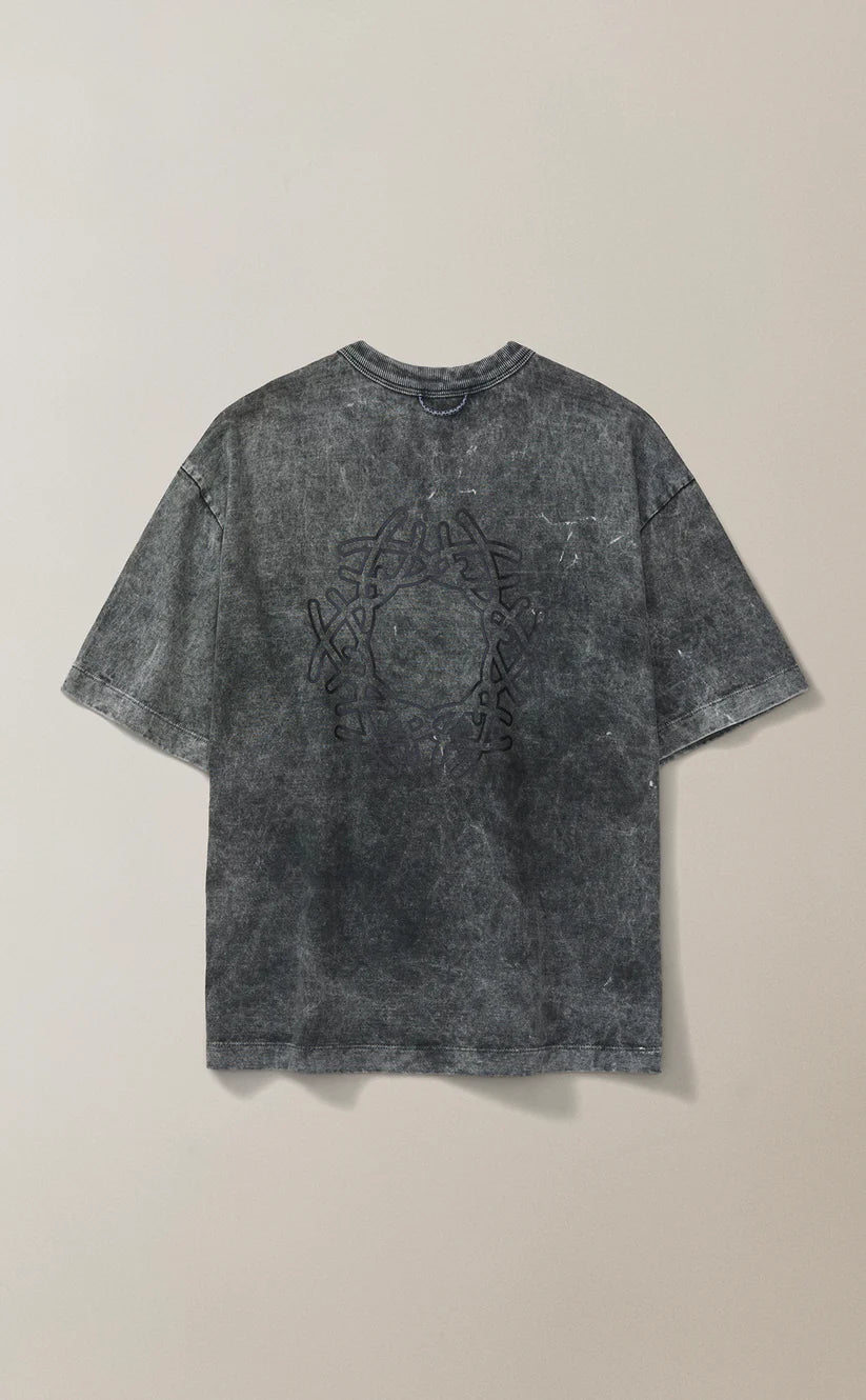 CAMISETA QC SIMBOLO BOXY STONED VERDE