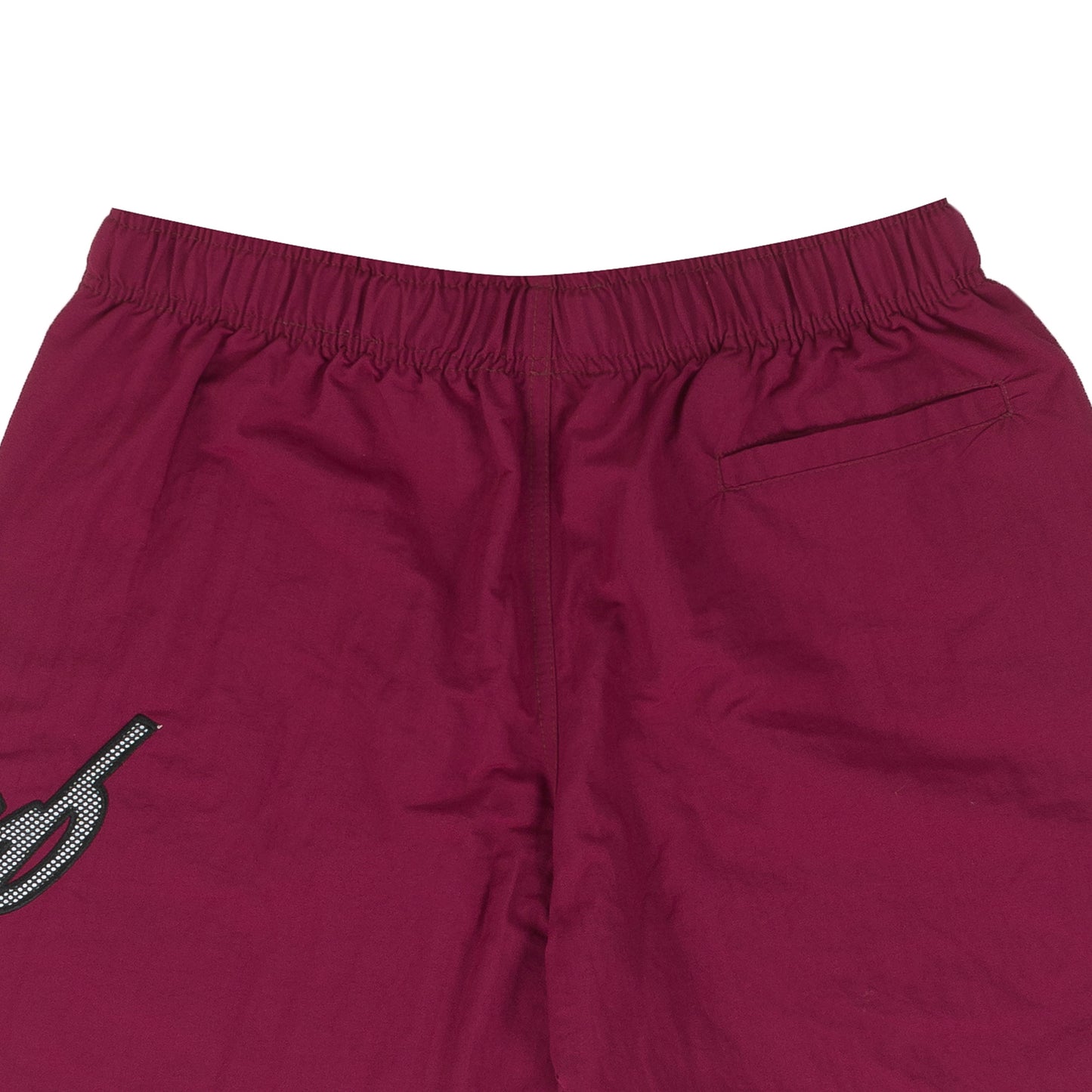 Cursive Nylon Shorts In Burgundy