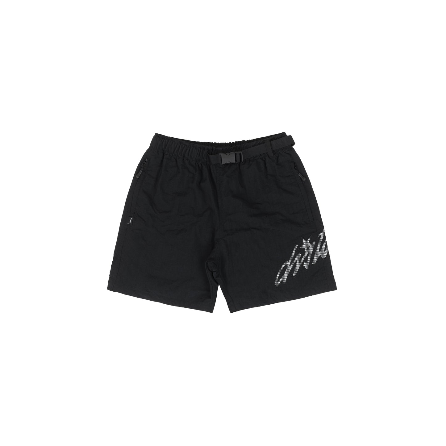 Cursive Nylon Shorts In Black