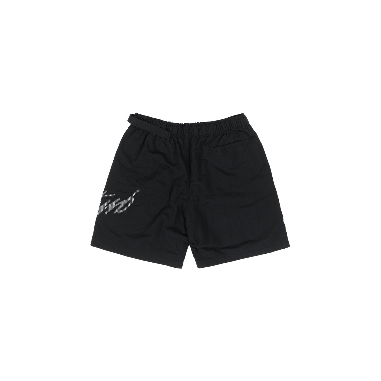 Cursive Nylon Shorts In Black