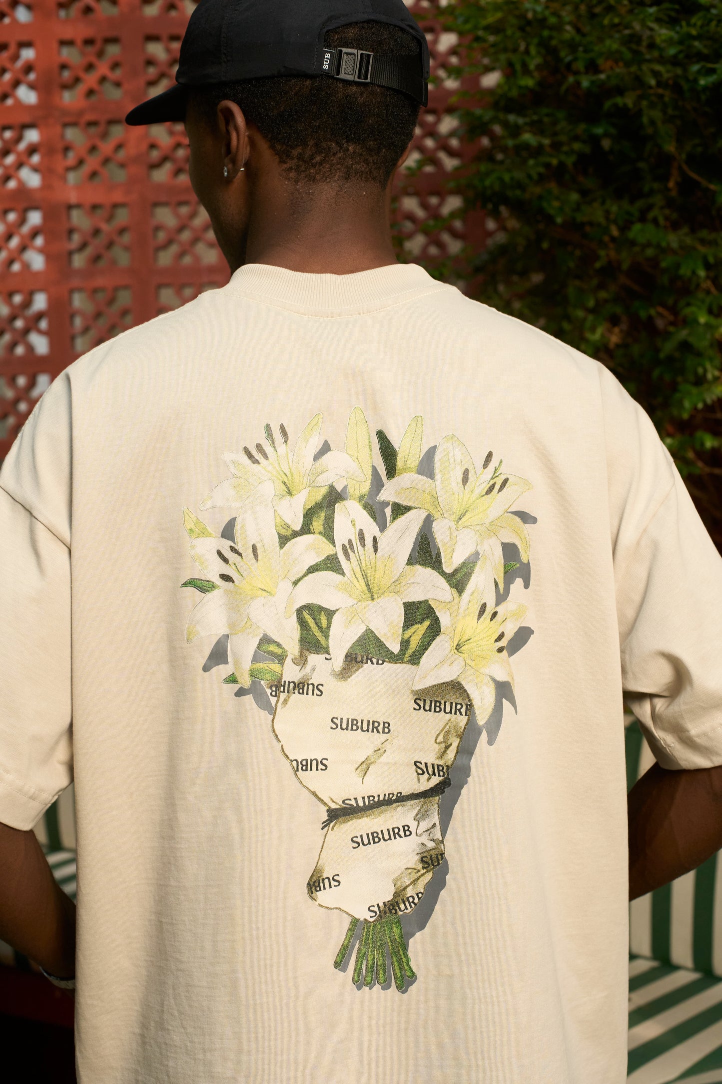 FLOWERS BOXY TEE BEGE