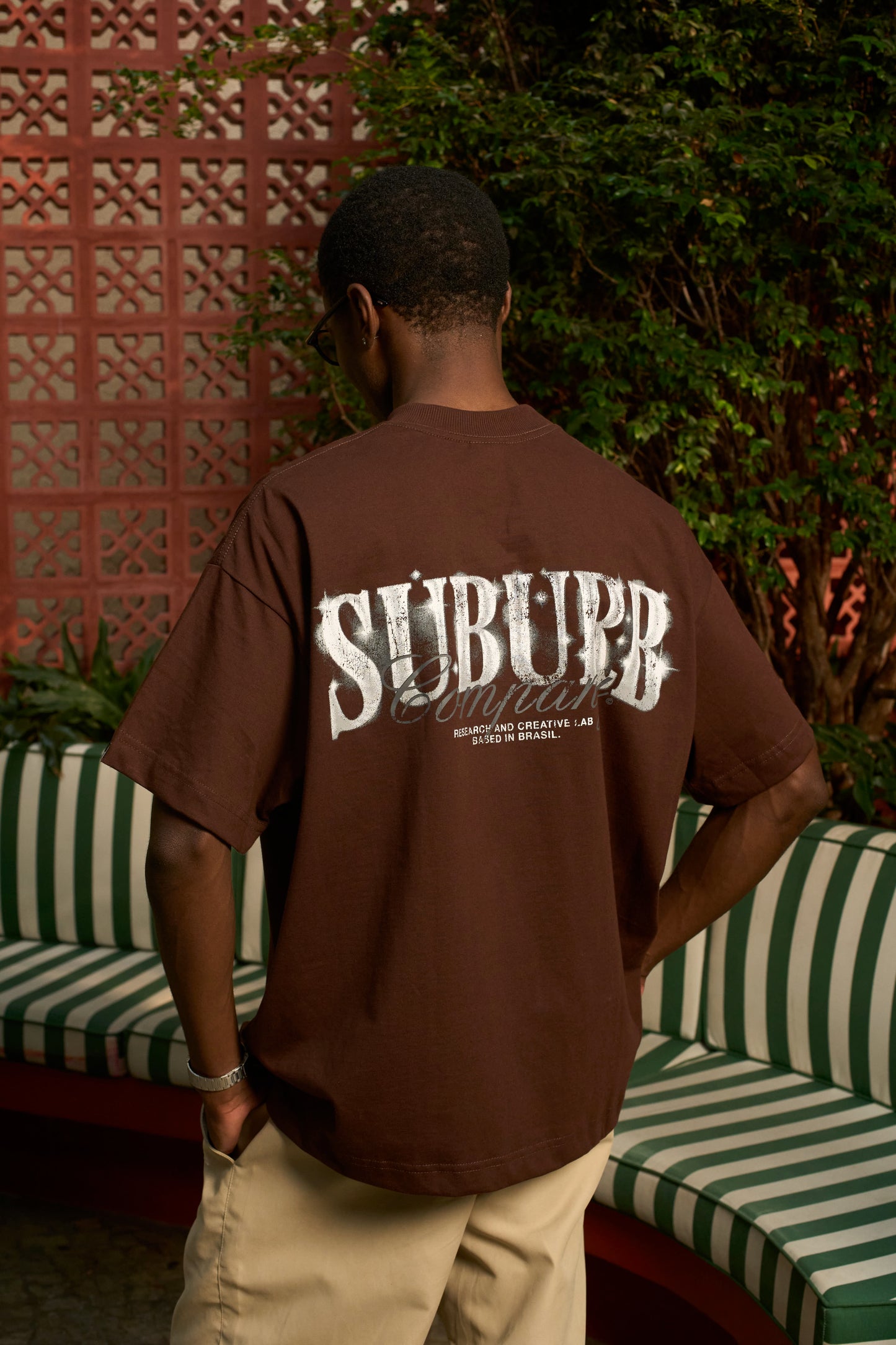 VINTAGE LOGO BOXY TEE MARROM