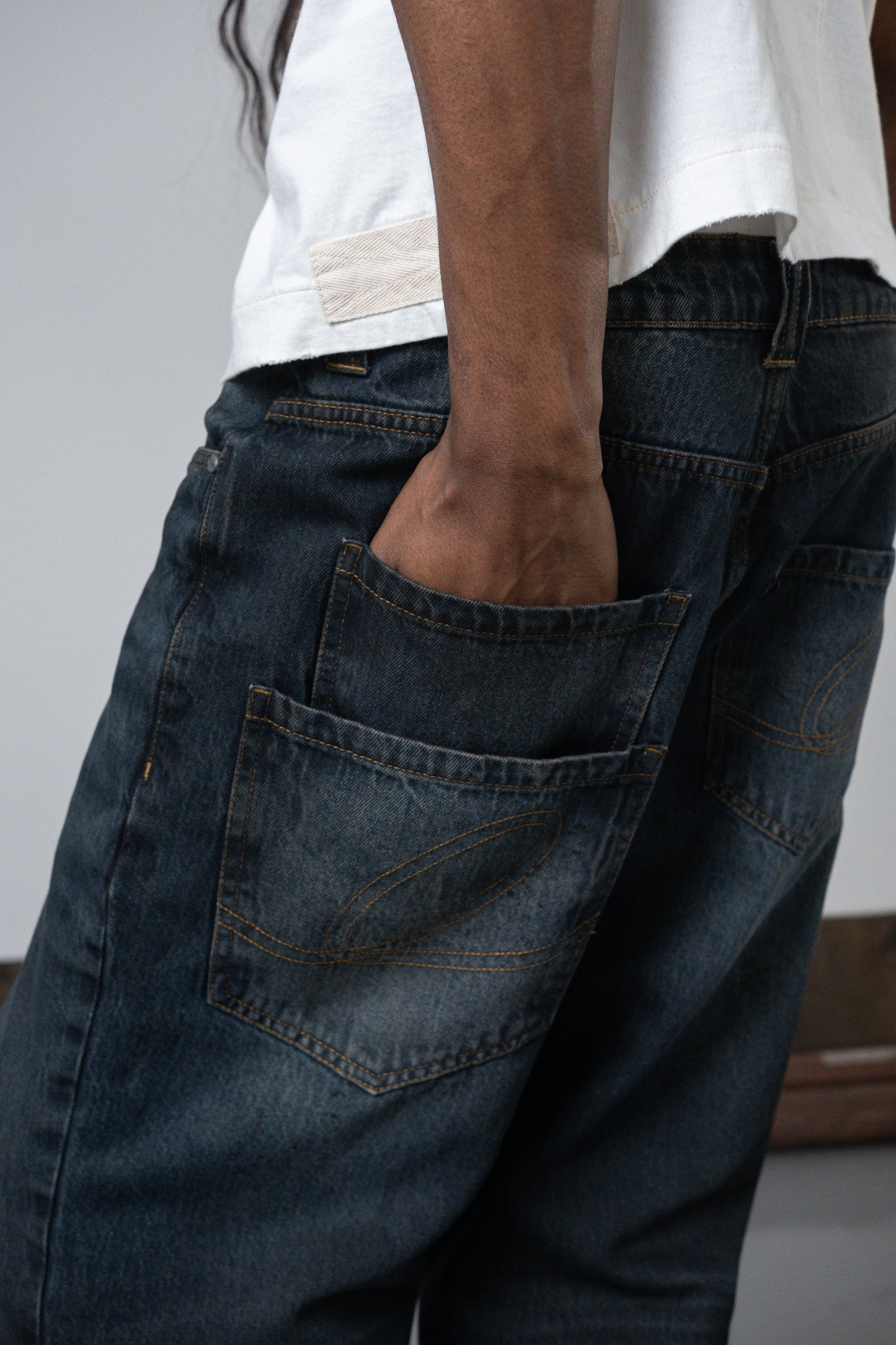 UNF ASYMMETRICAL DENIM BLUE