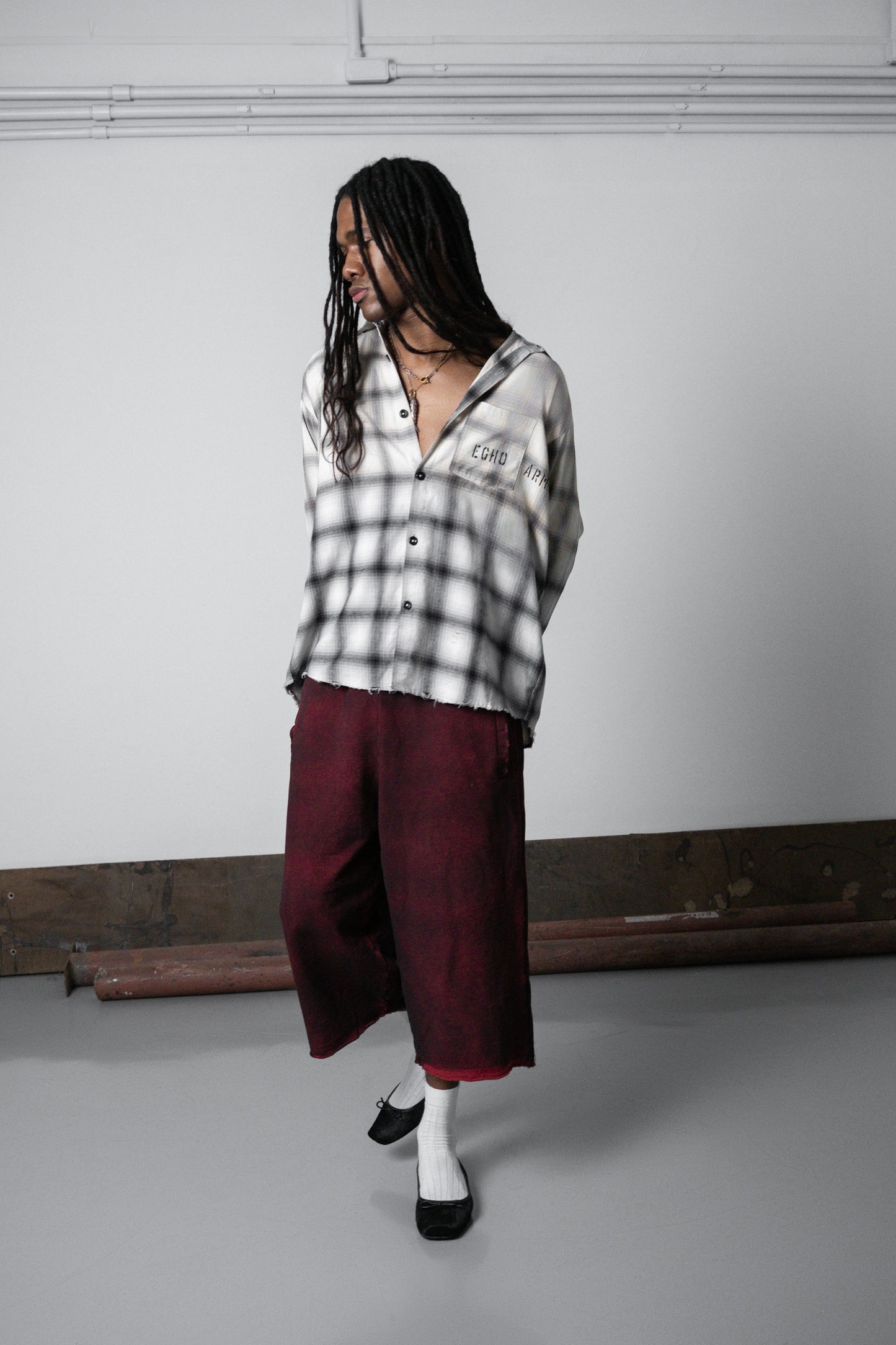 UNF FLANNEL SHIRT CREAM