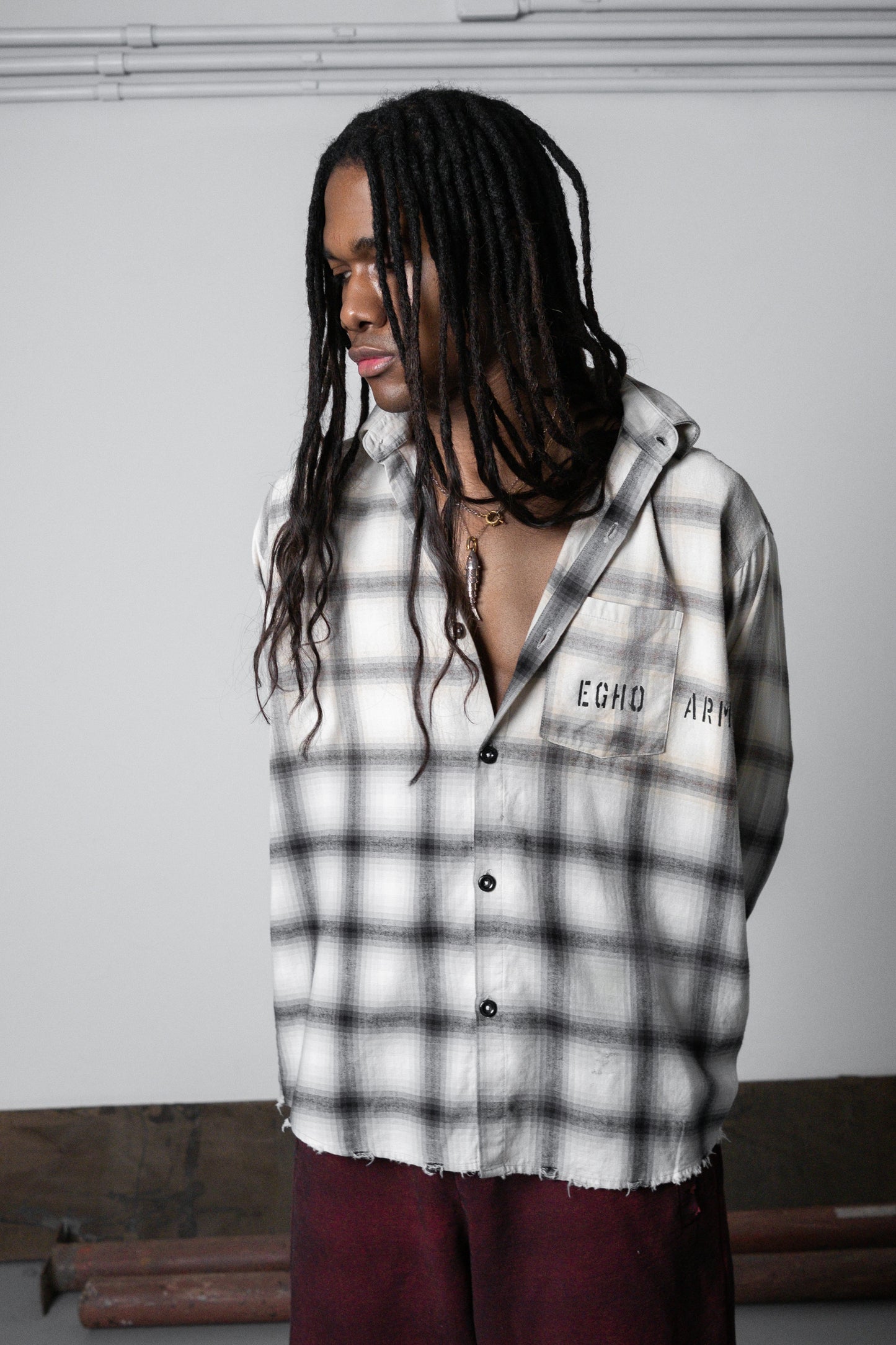 UNF FLANNEL SHIRT CREAM