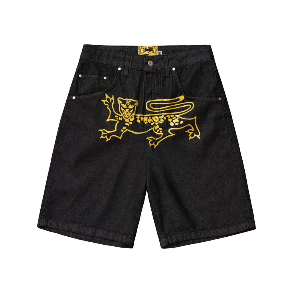 SHORTS JEANS (PRETO E AMARELO)