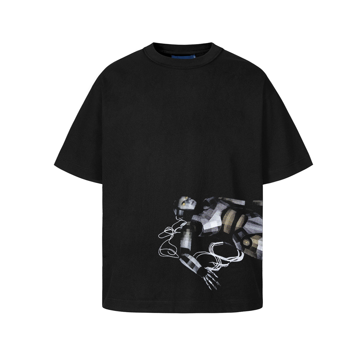 CAMISETA QC DOWN ROBOT BOXY  PRETA