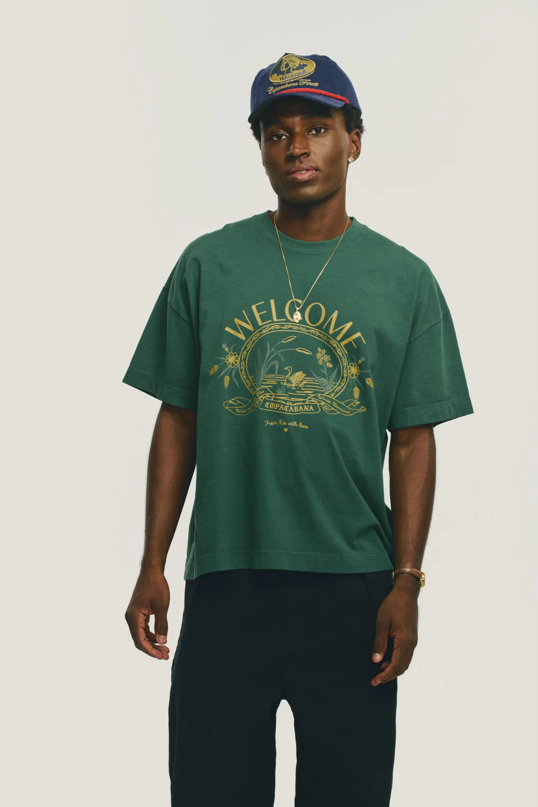 TShirt Boxy Fit Souvenir Verde