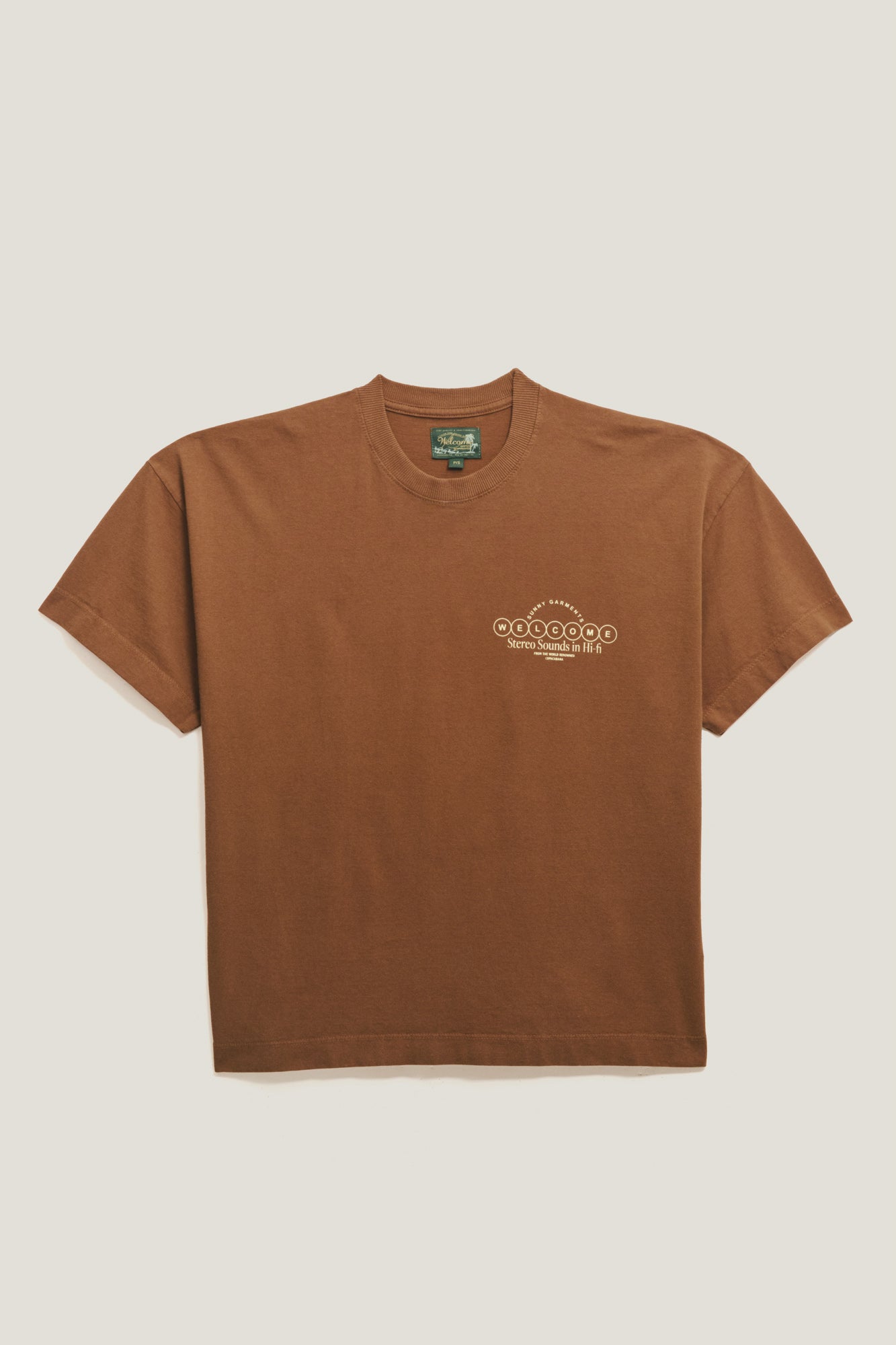 TShirt Boxy Fit Stereo Sounds Marrom