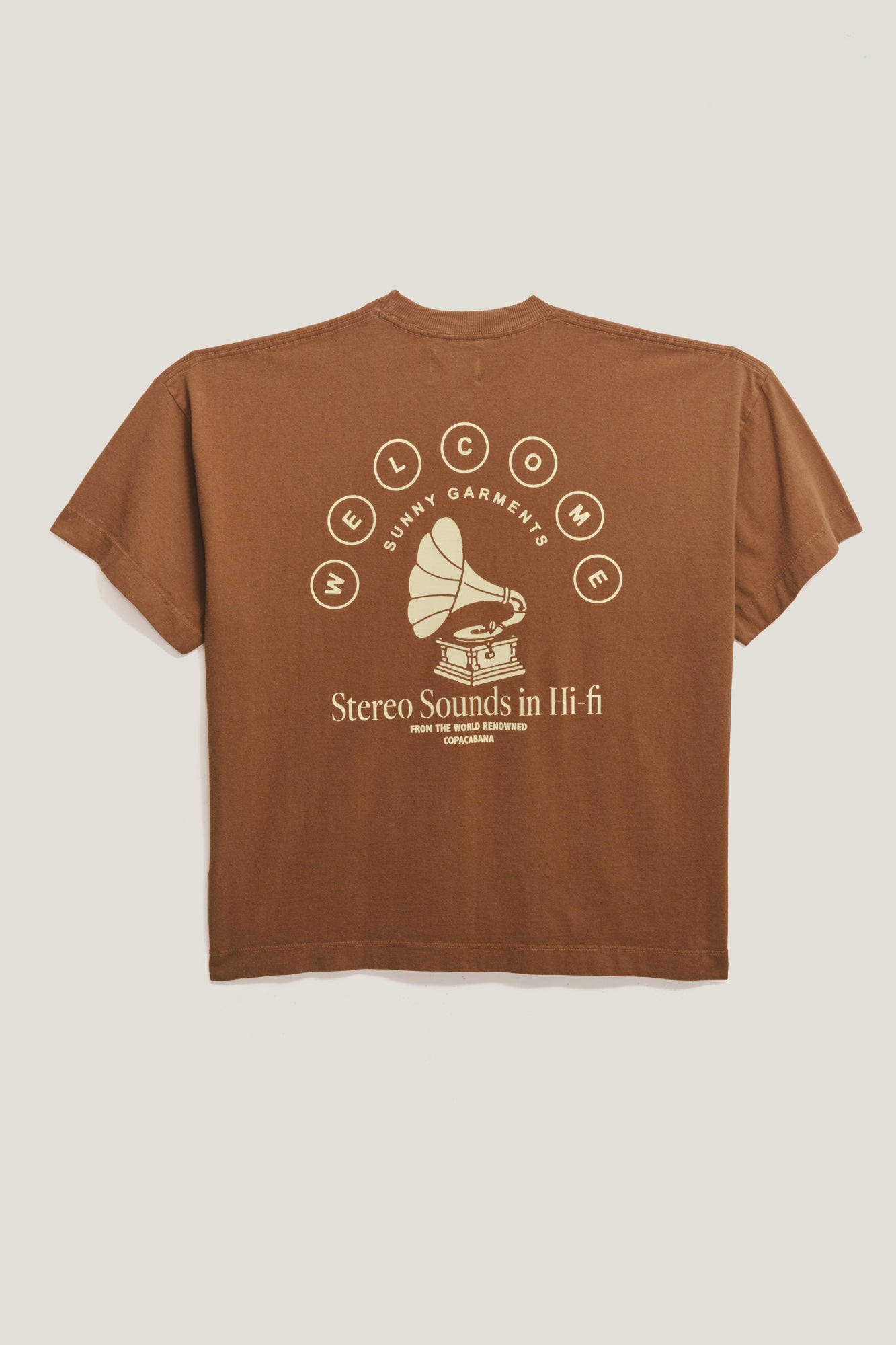 TShirt Boxy Fit Stereo Sounds Marrom