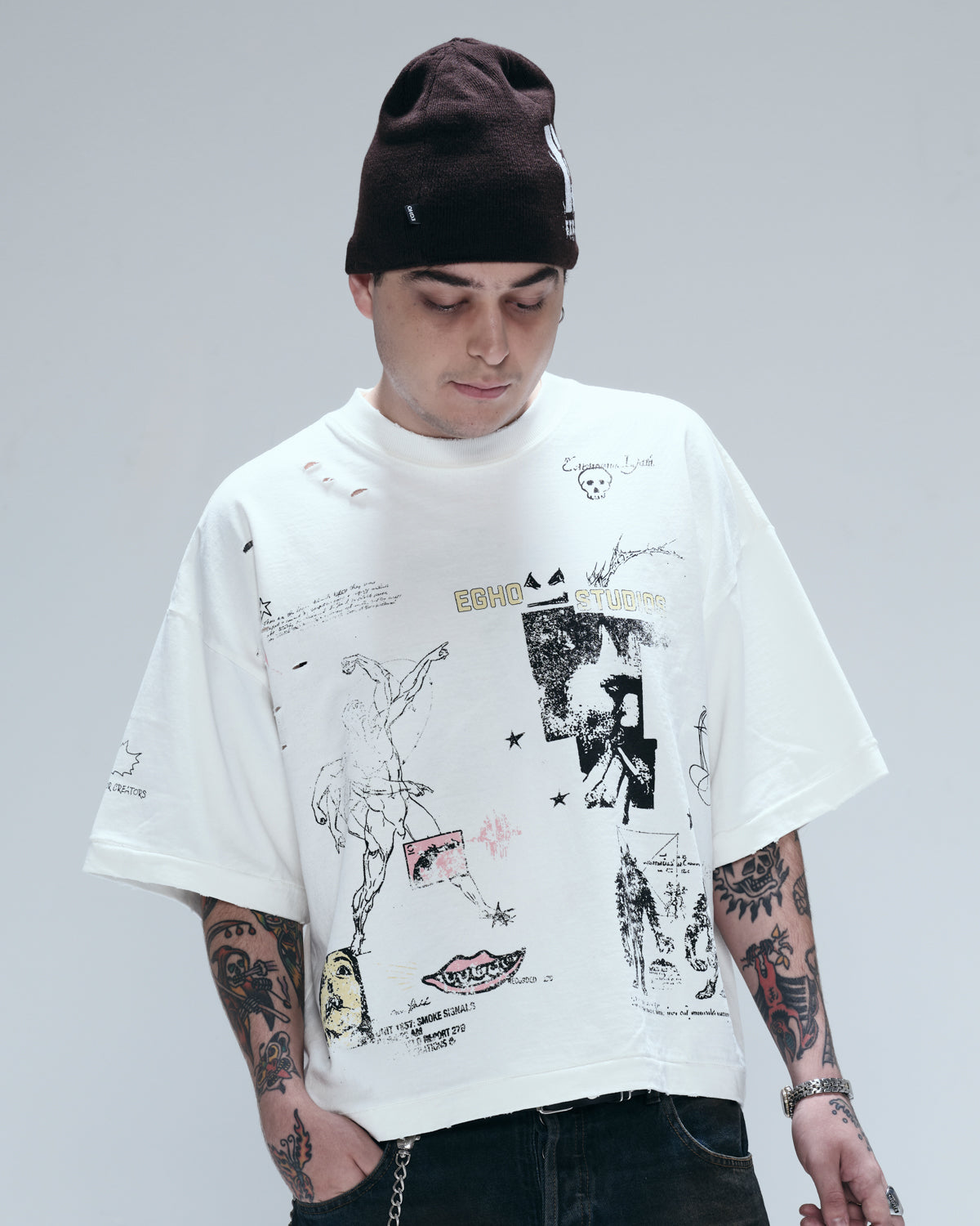 ZINE OVERBOXY HEAVY TEE - OFF WHITE
