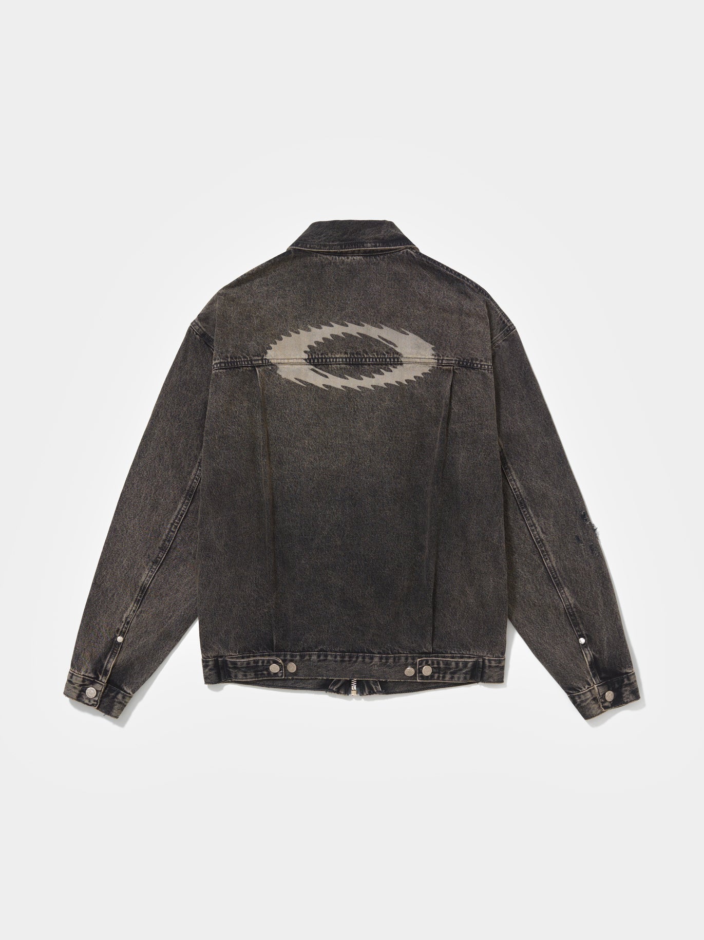 Distressed Denim Jacket Khaki