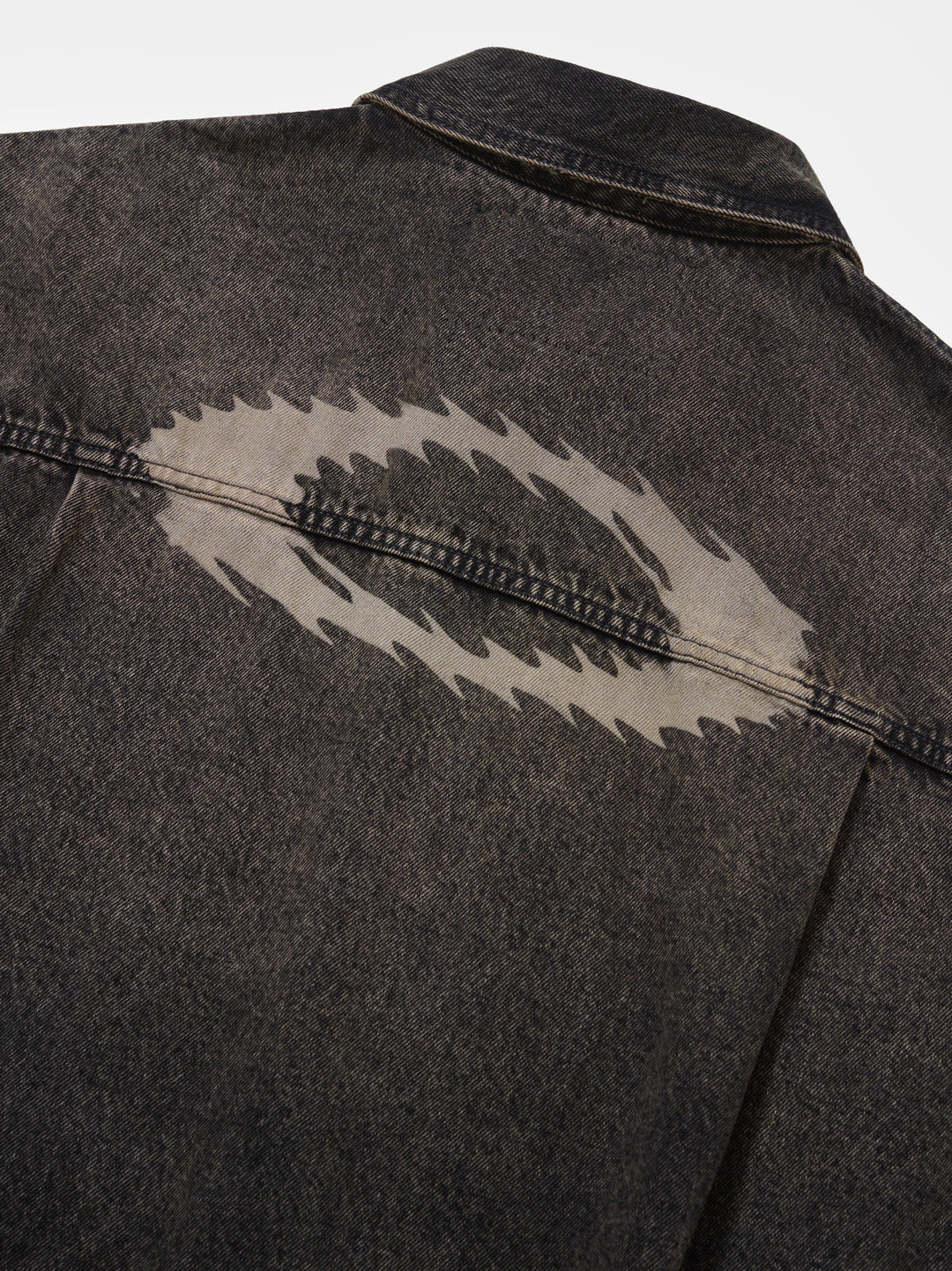 Distressed Denim Jacket Khaki