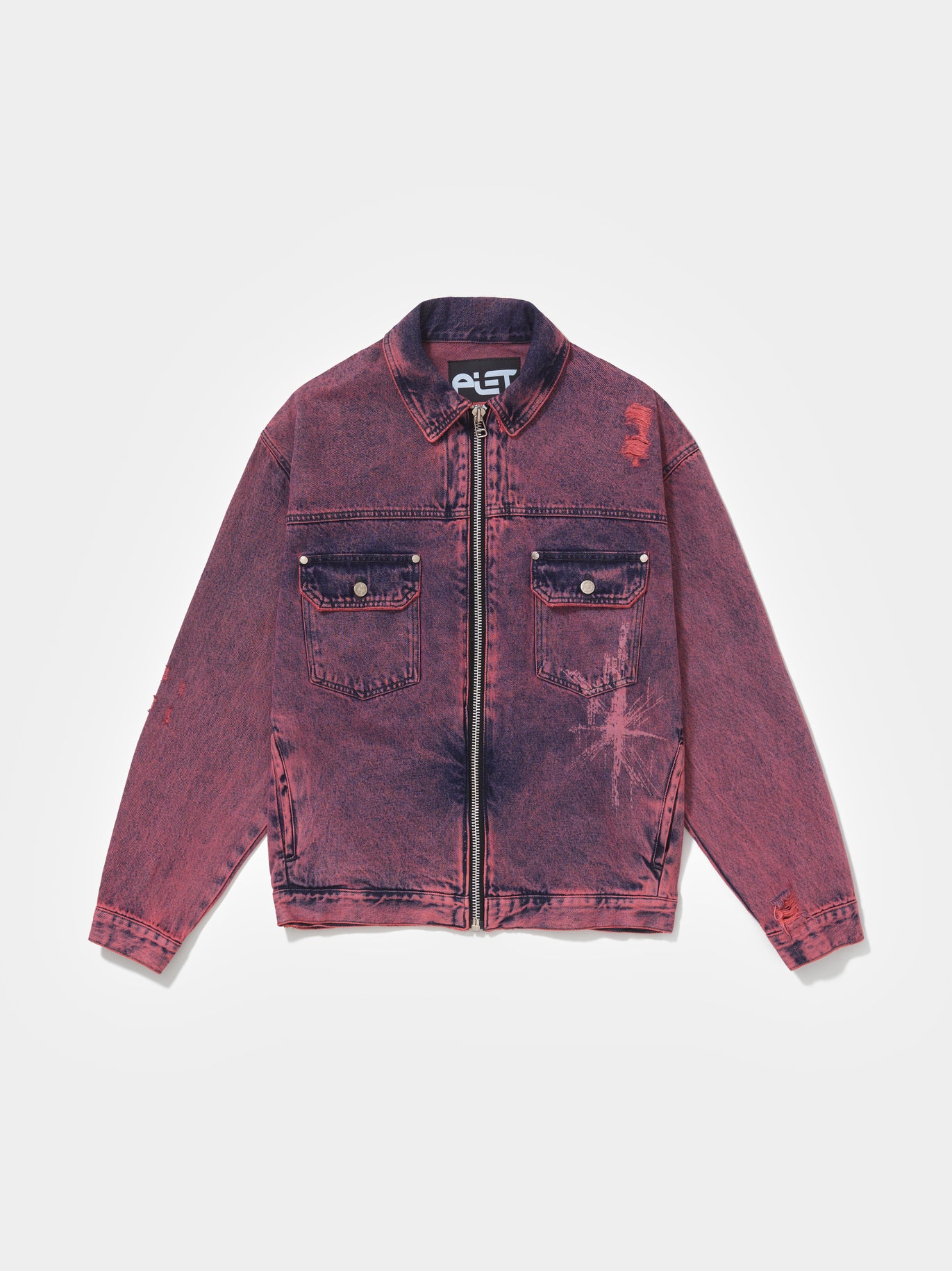 Distressed Denim Jacket Violet