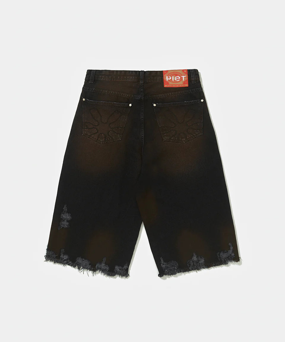 Black Denim Capri Trousers Black Denim