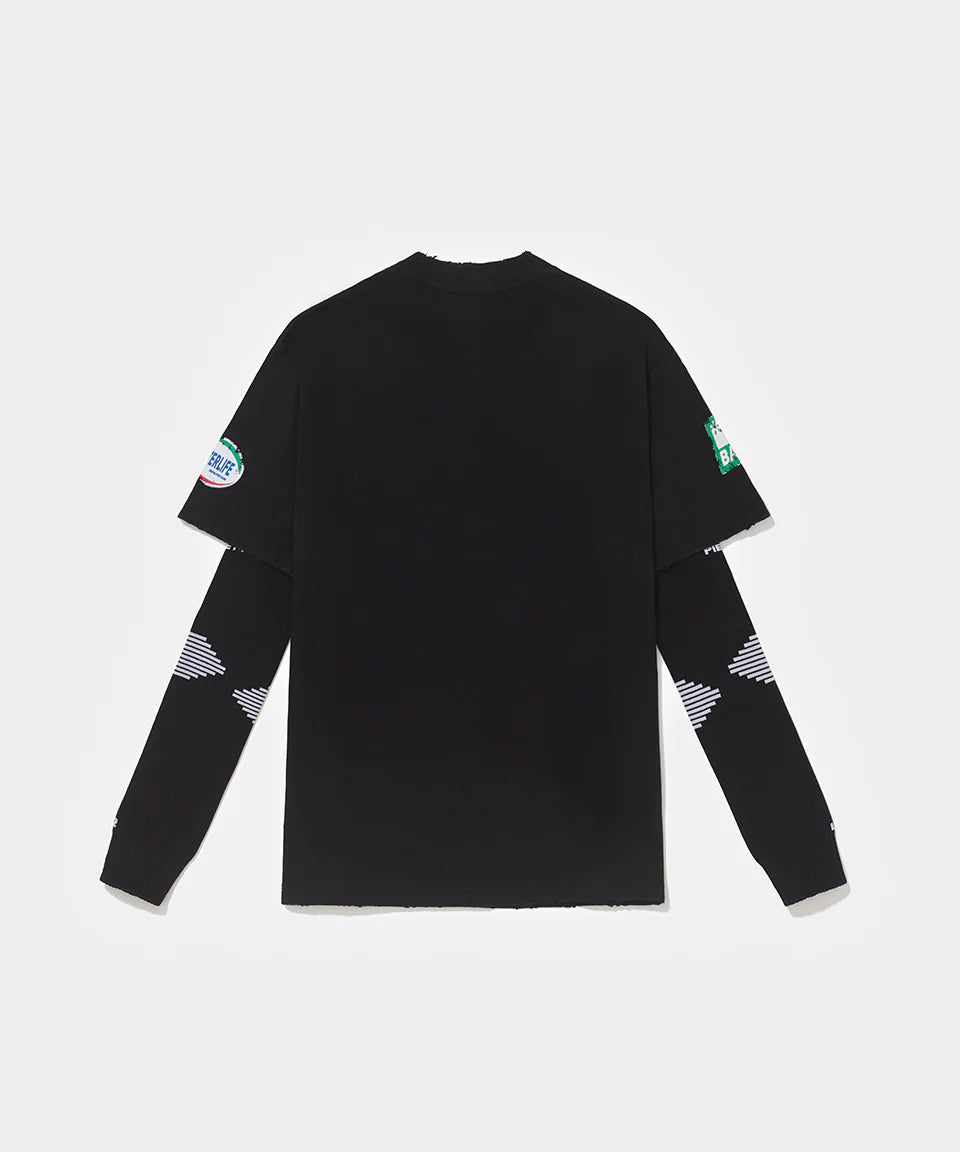 Piet F.C. Knitted Sleeve Tshirt Vintage Black/Black