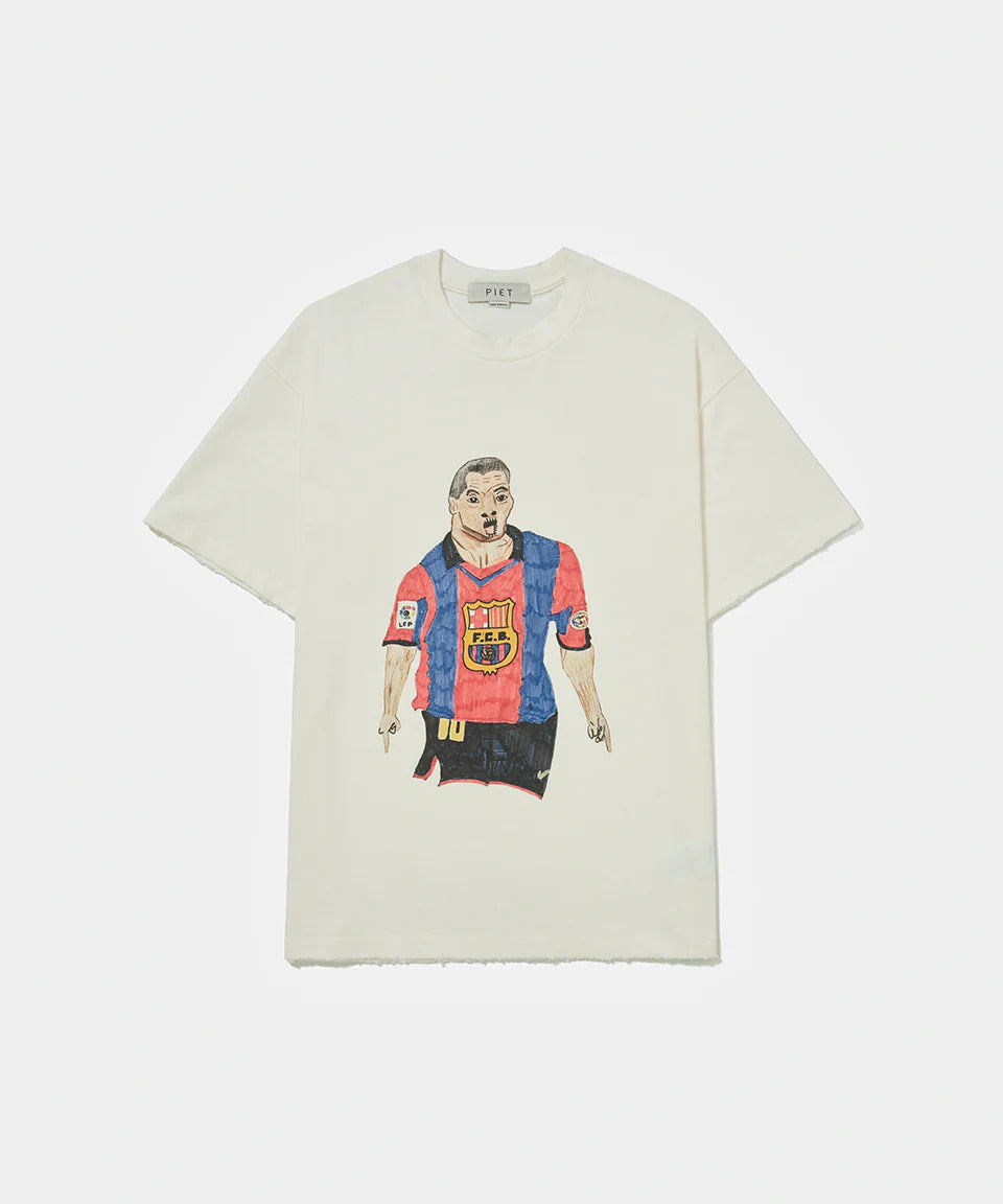 Illustrated Relaxed Barça Tshirt Bone White