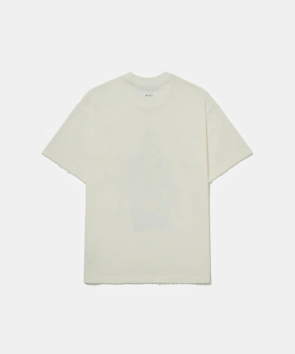 Illustrated Relaxed Barça Tshirt Bone White