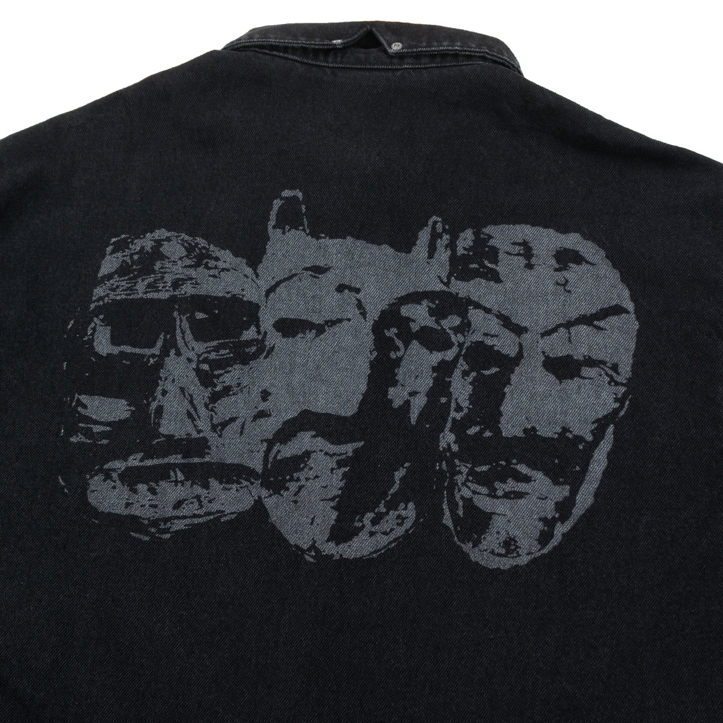 Jaqueta Jeans Mascarados Estonada Preta