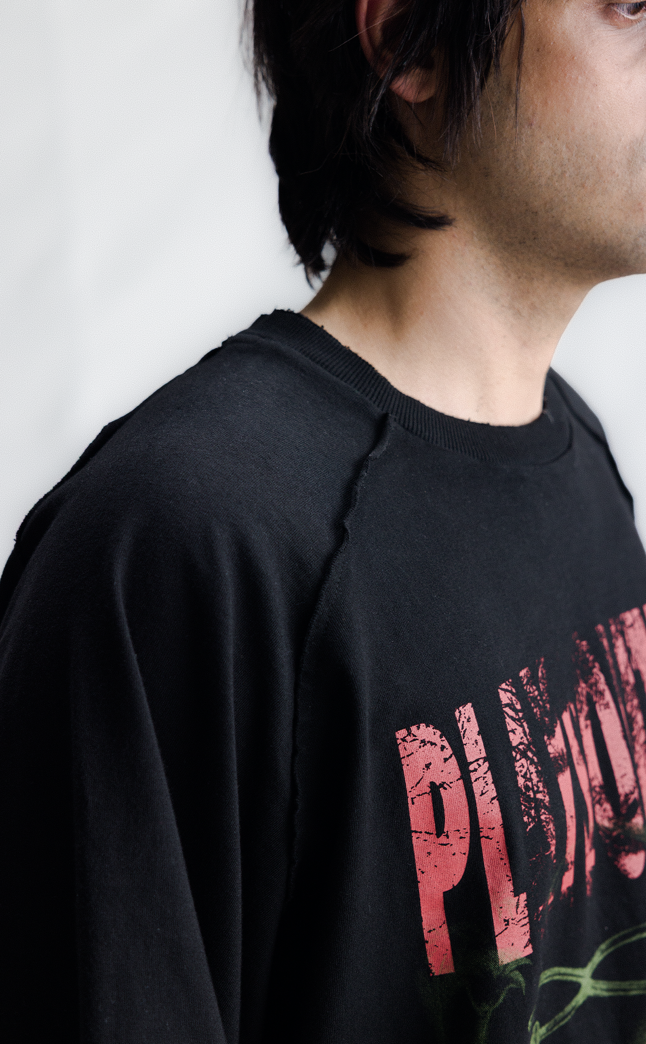 TSHIRT PIQUET PLAYSOLITAIRE OVERSIZED RAGLAN BLACK