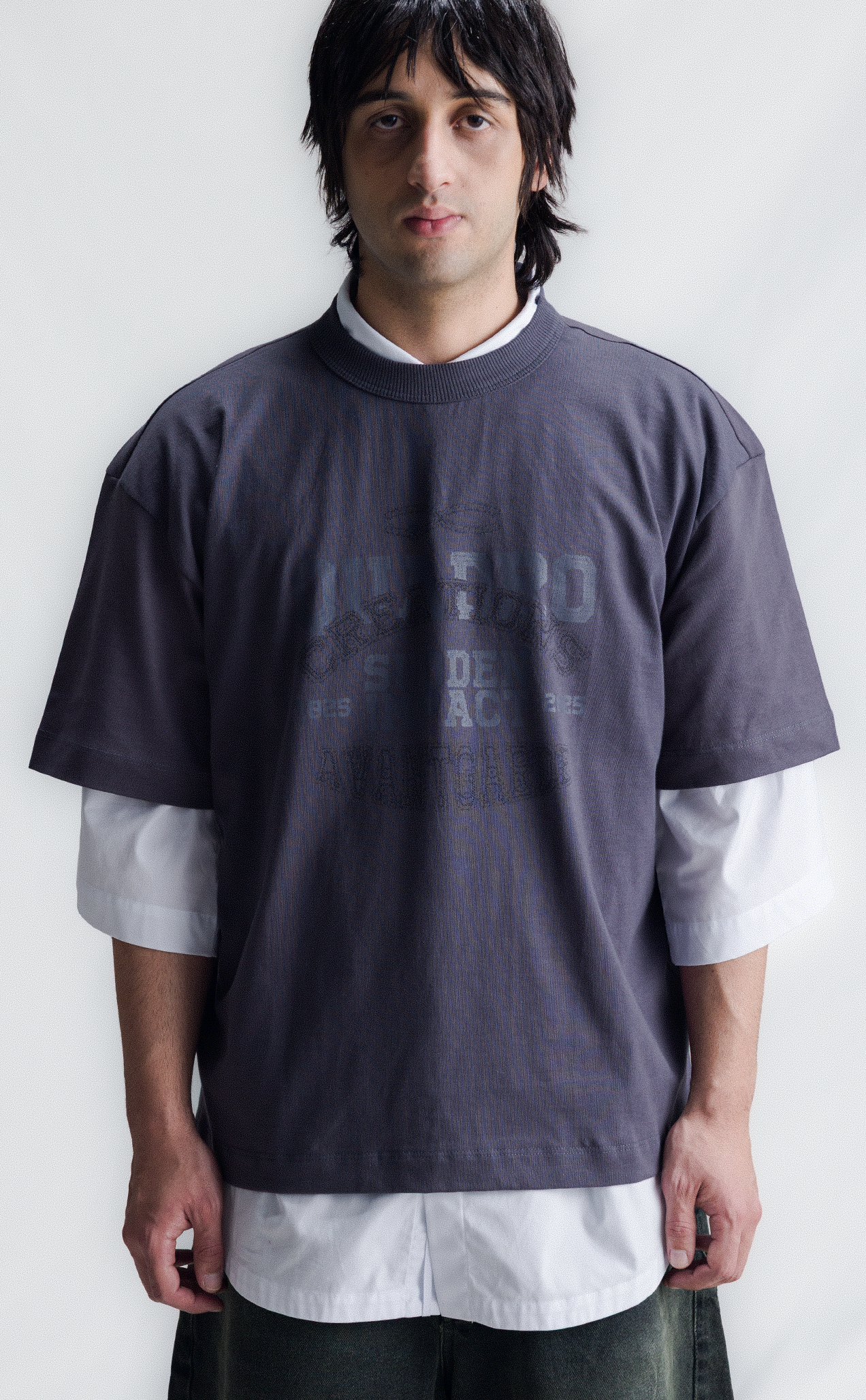 TSHIRT AVANTGARDE COLLEGE BOXY DARK GREY