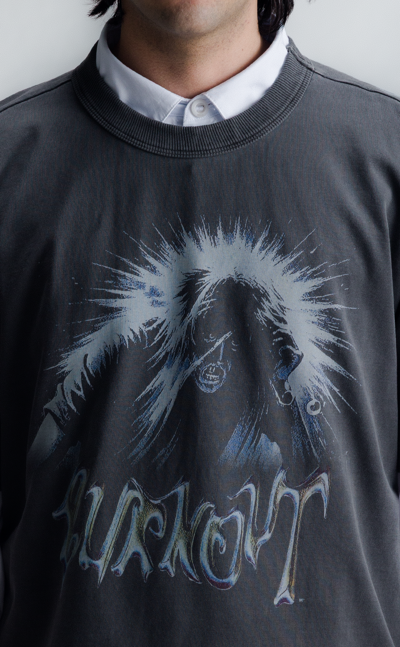 TSHIRT BURNOUT BOXY STONED BLACK