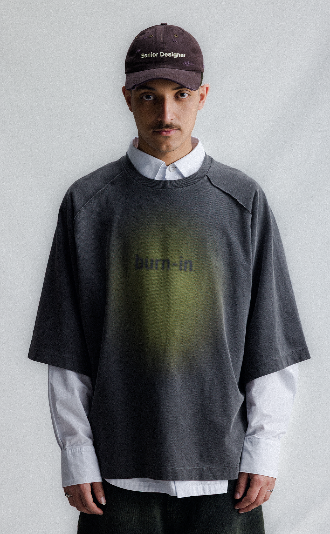 TSHIRT BURNIN OVERSIZED RAGLAN STONED ACID GREEN