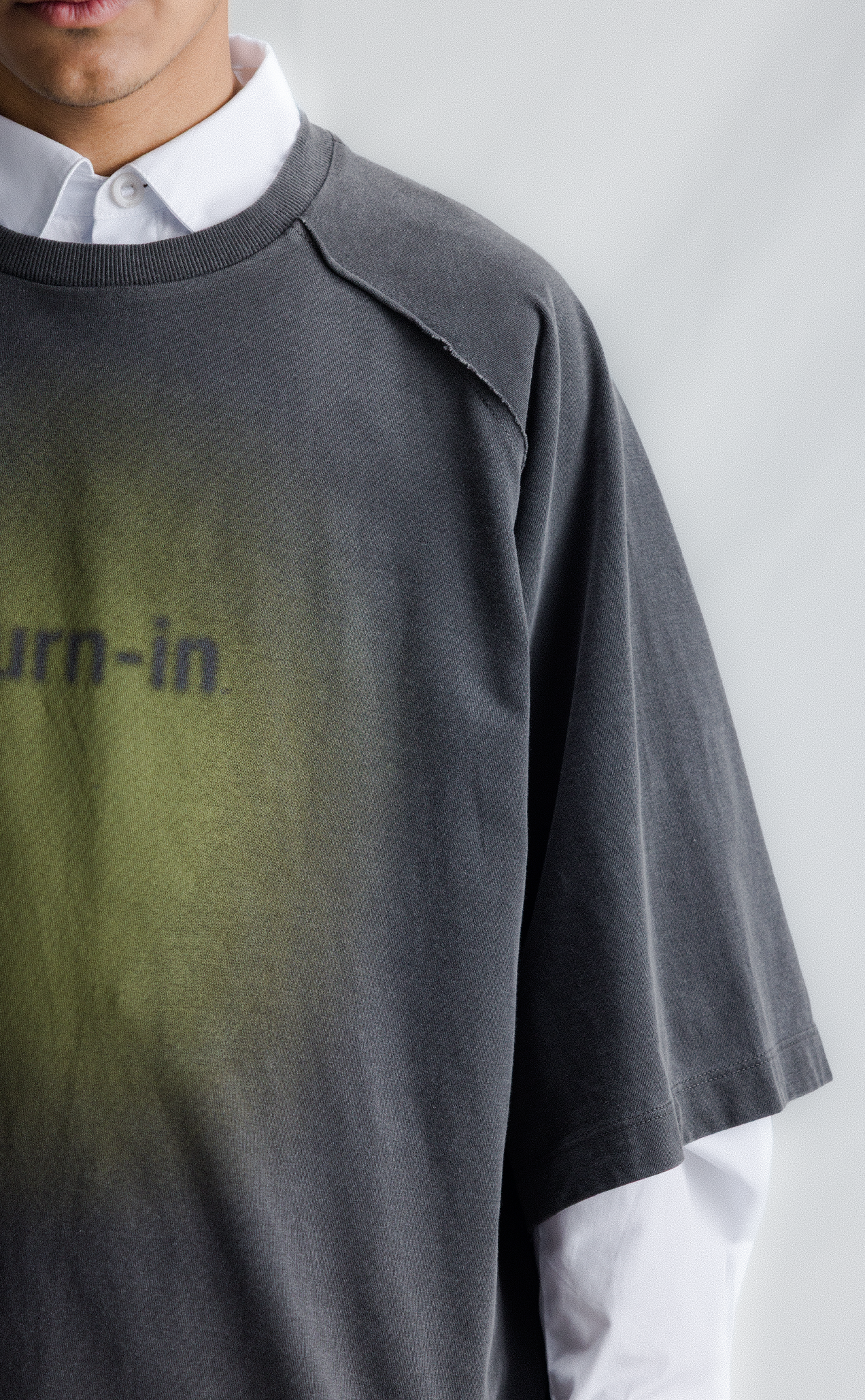 TSHIRT BURNIN OVERSIZED RAGLAN STONED ACID GREEN