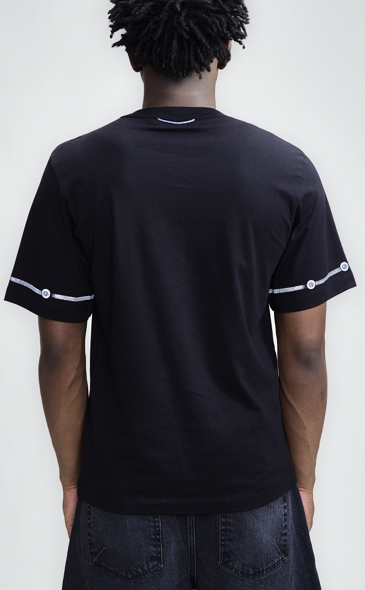 TSHIRT QC BUTTONS REGULAR BLACK