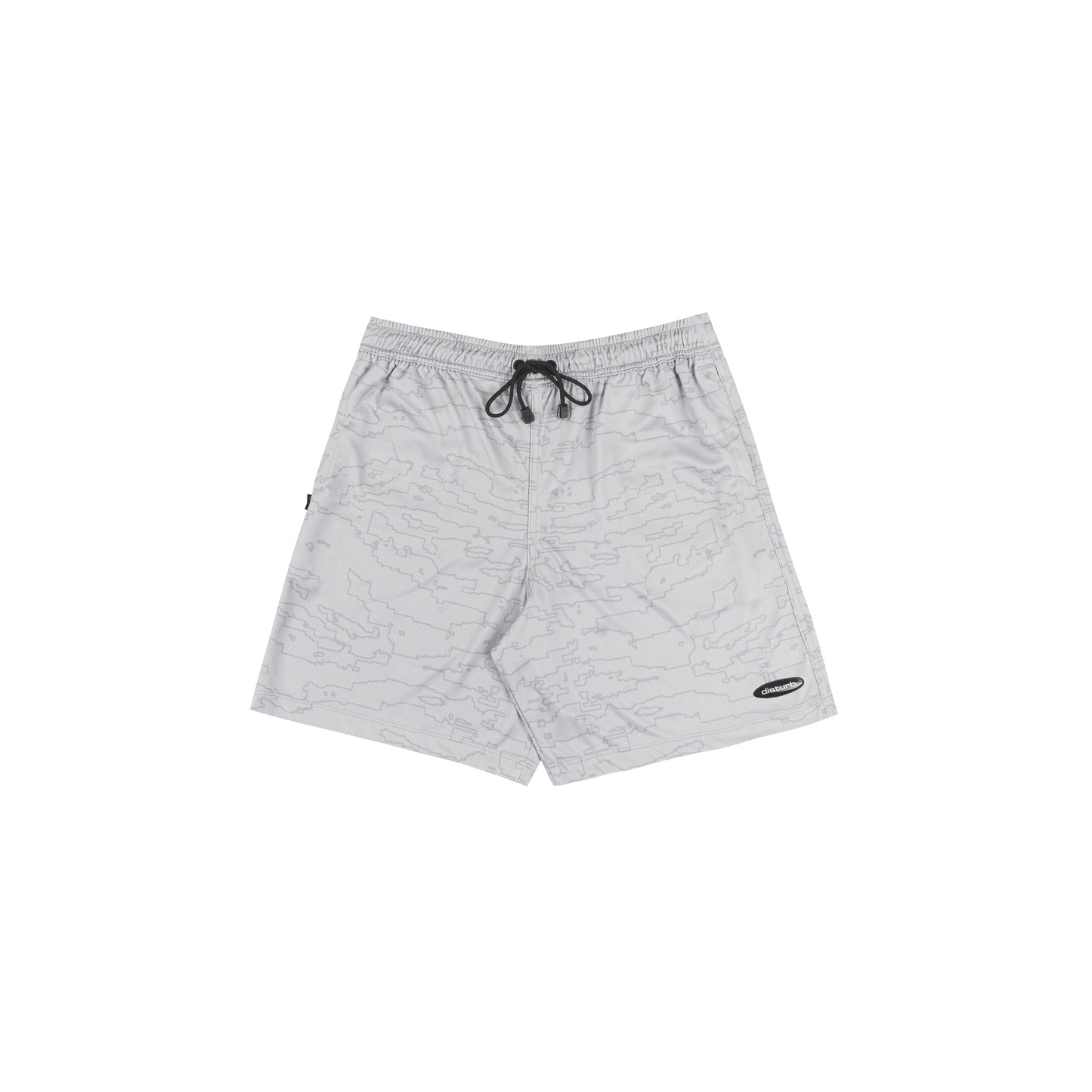 Outline Map Mesh Shorts In Grey