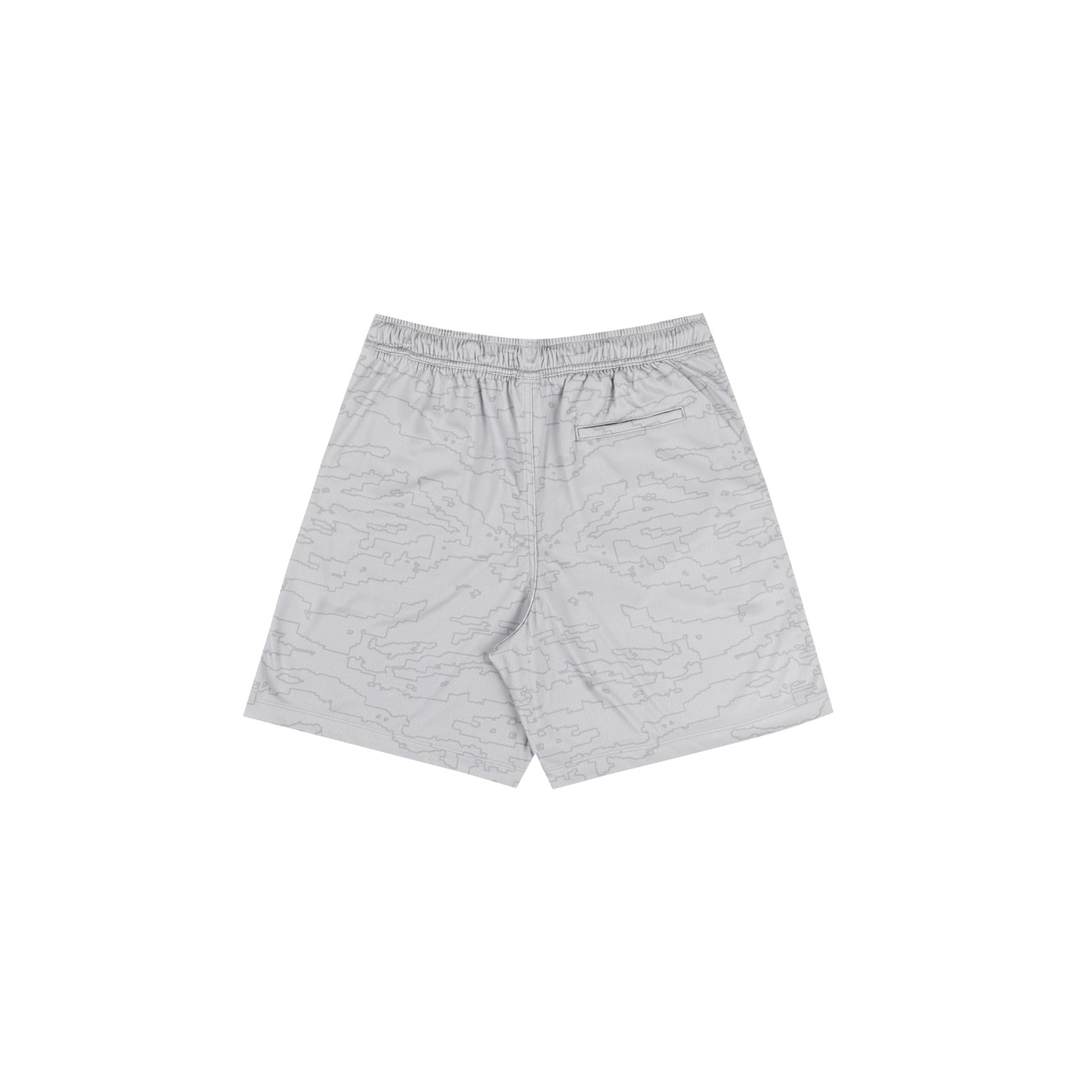Outline Map Mesh Shorts In Grey
