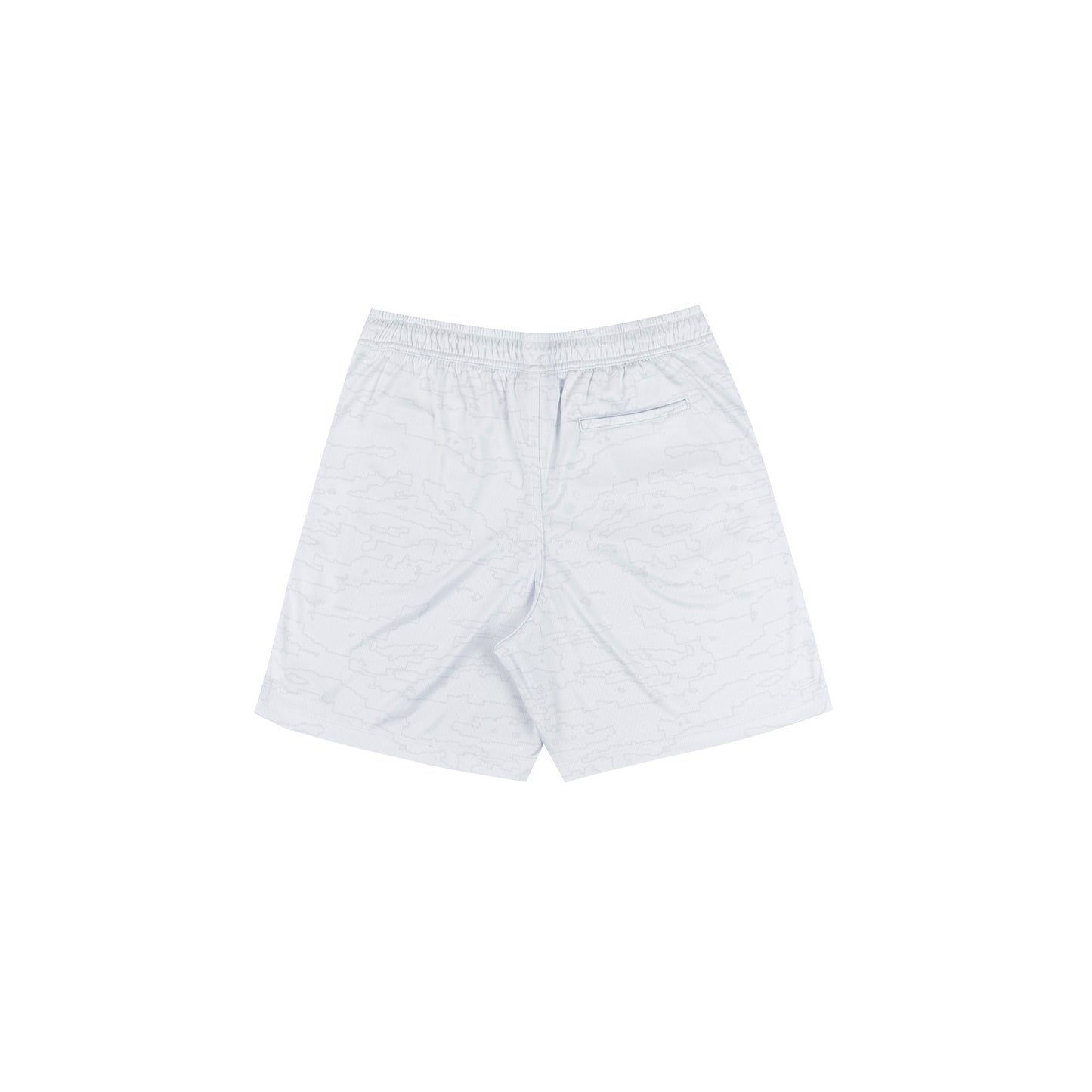 Outline Map Mesh Shorts In White