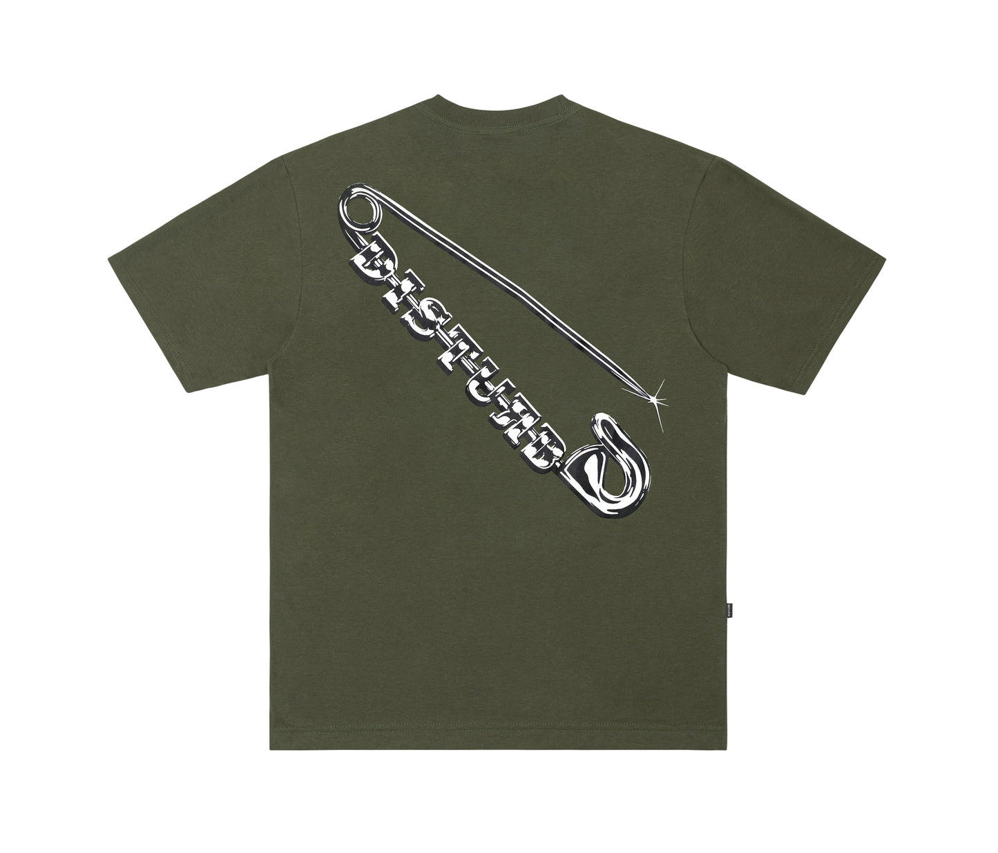 Safety Pin TShirt In Dark Green