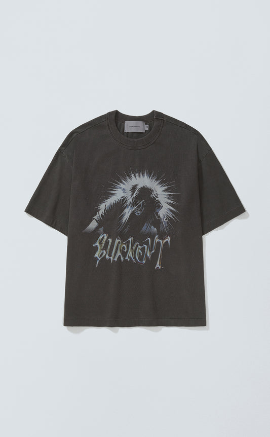 TSHIRT BURNOUT BOXY STONED BLACK