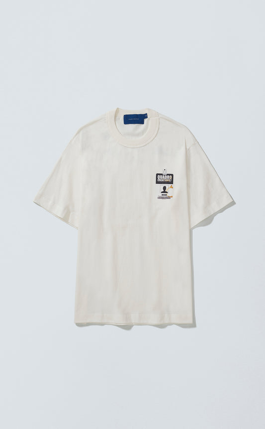 TSHIRT FRAME TEMPORARY BADGE REGULAR OFF WHITE