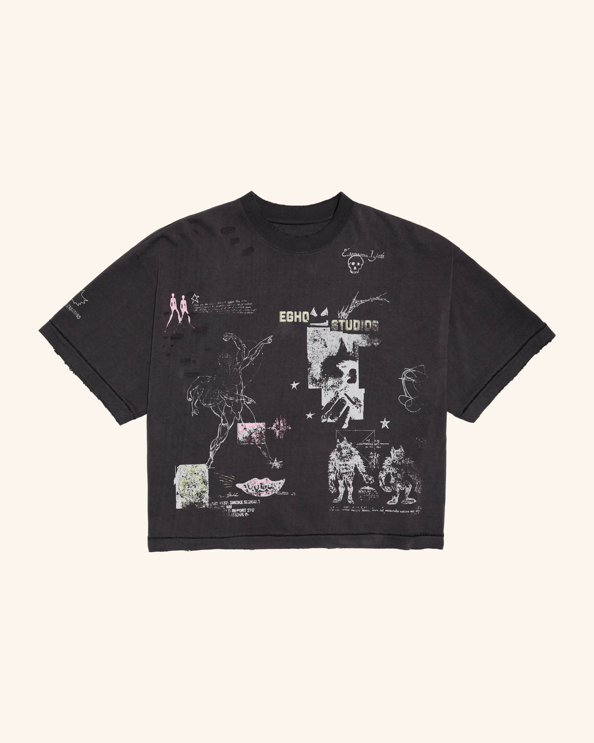 ZINE OVERBOXY HEAVY TEE - CHARCOAL